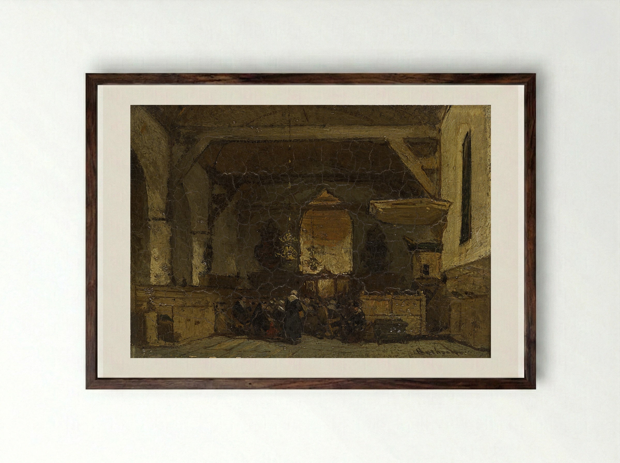 Grafmonument van Engelbrecht I van Nassau - Johannes Bosboom - Framed Print Dark Wood