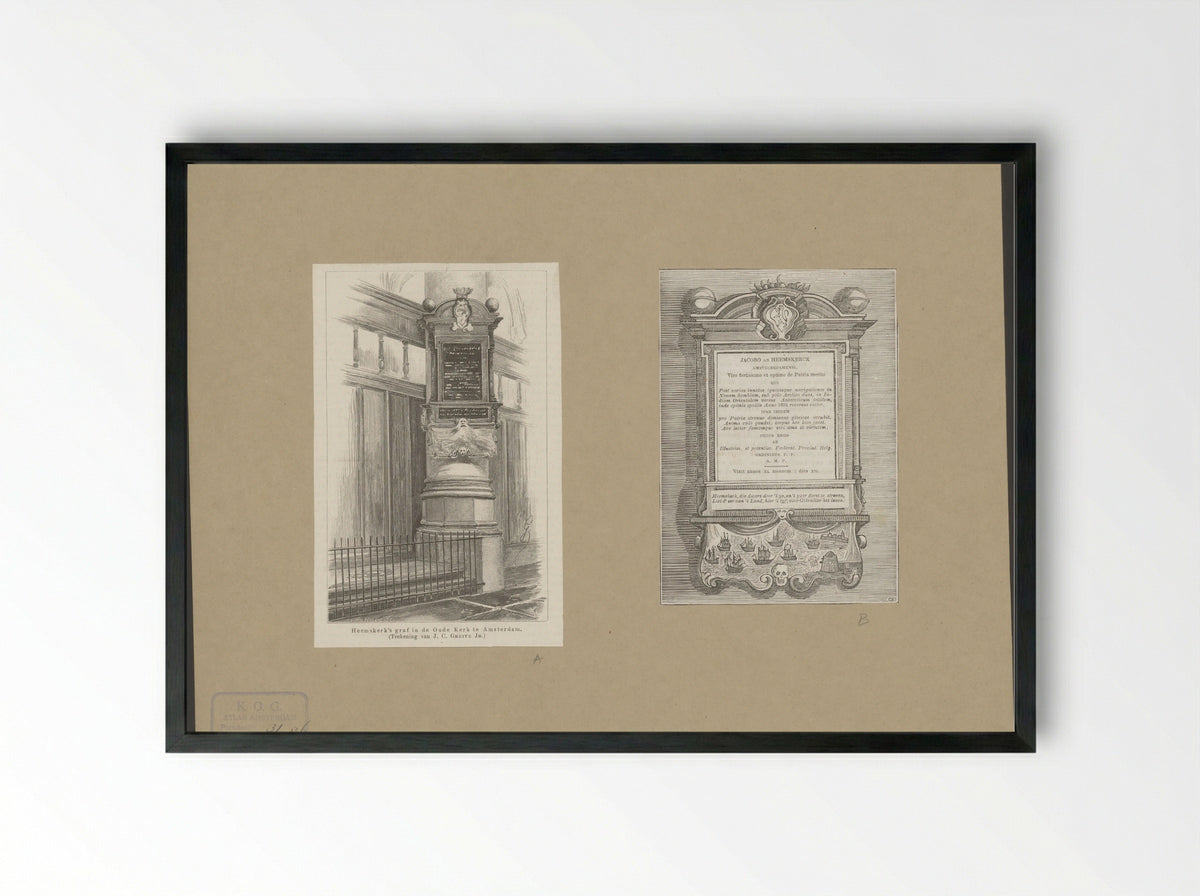 Grafmonument van Jacob van Heemskerck in de Oude Kerk te Amsterdam - J.C. Greive Jr. - Framed Print Black