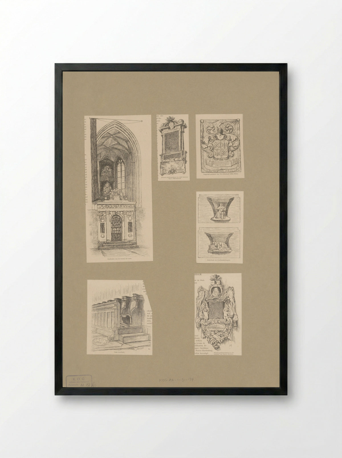 Grafmonument van Jacob van Heemskerck in de Oude Kerk te Amsterdam - Anonymous - Framed Print Black