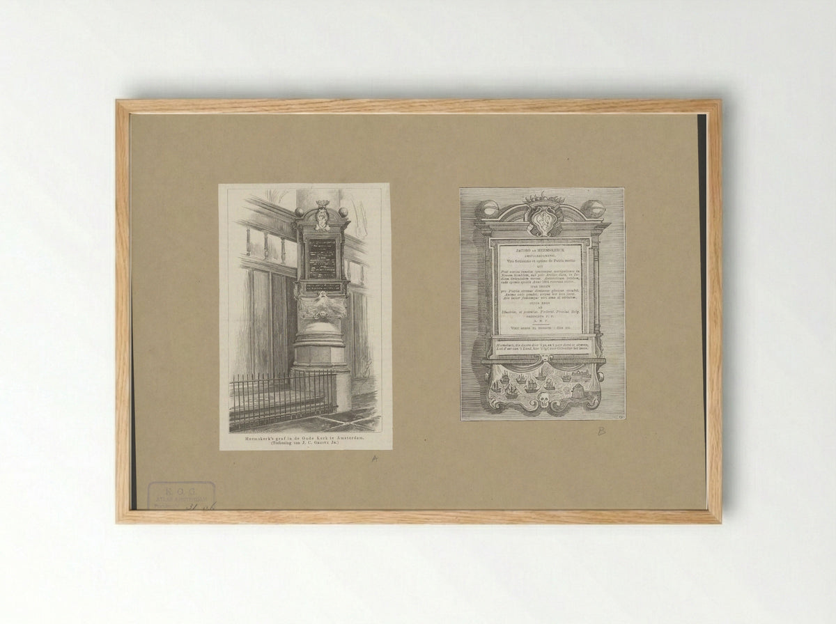 Grafmonument van Jacob van Heemskerck in de Oude Kerk te Amsterdam - J.C. Greive Jr. - Framed Print Wood