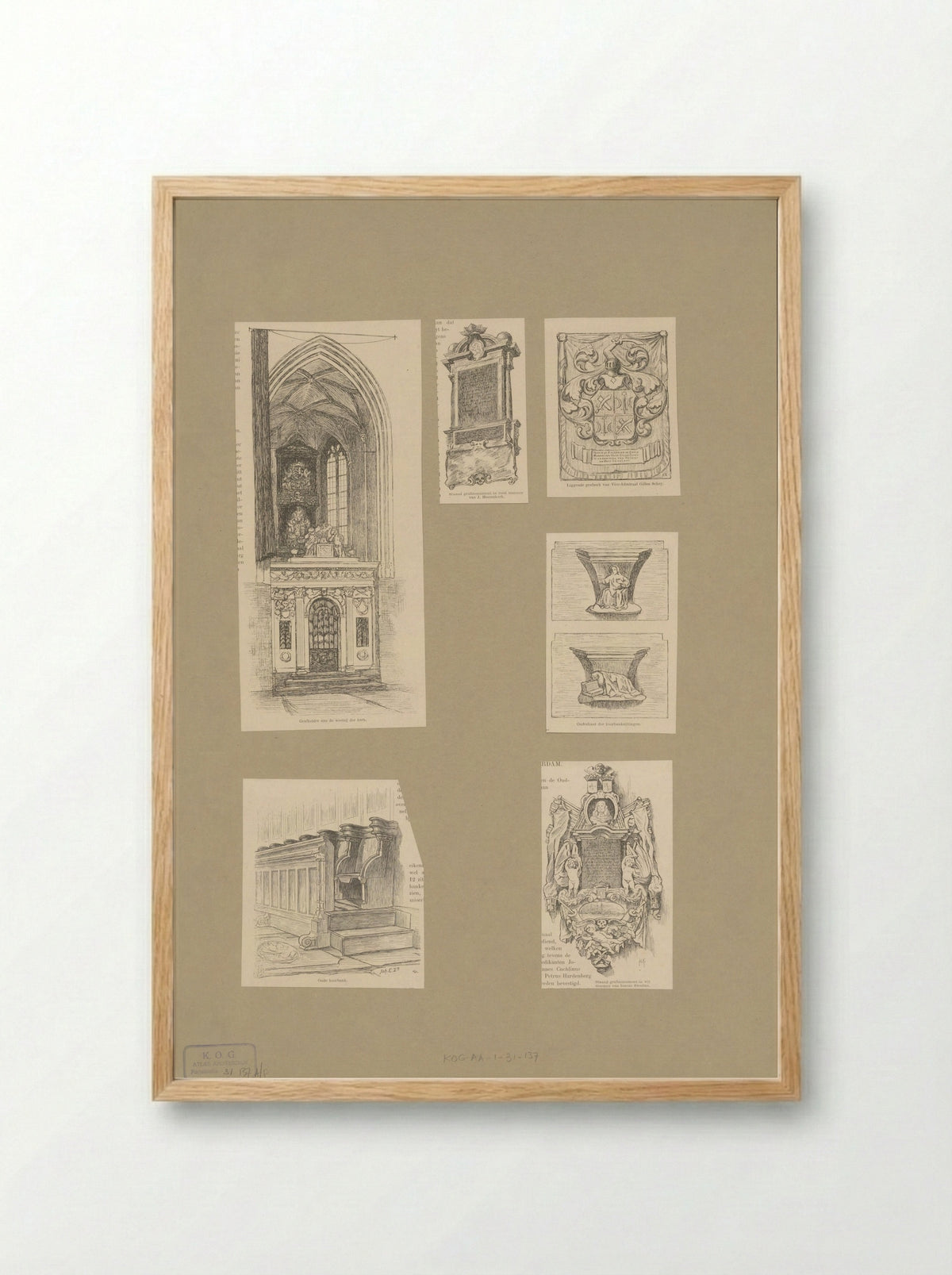 Grafmonument van Jacob van Heemskerck in de Oude Kerk te Amsterdam - Anonymous - Framed Print Wood