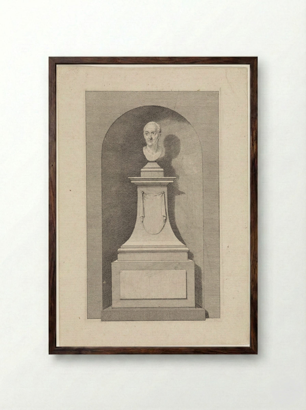 Grafmonument voor Petrus Camper - Daniël Vrijdag - Framed Print Dark Wood