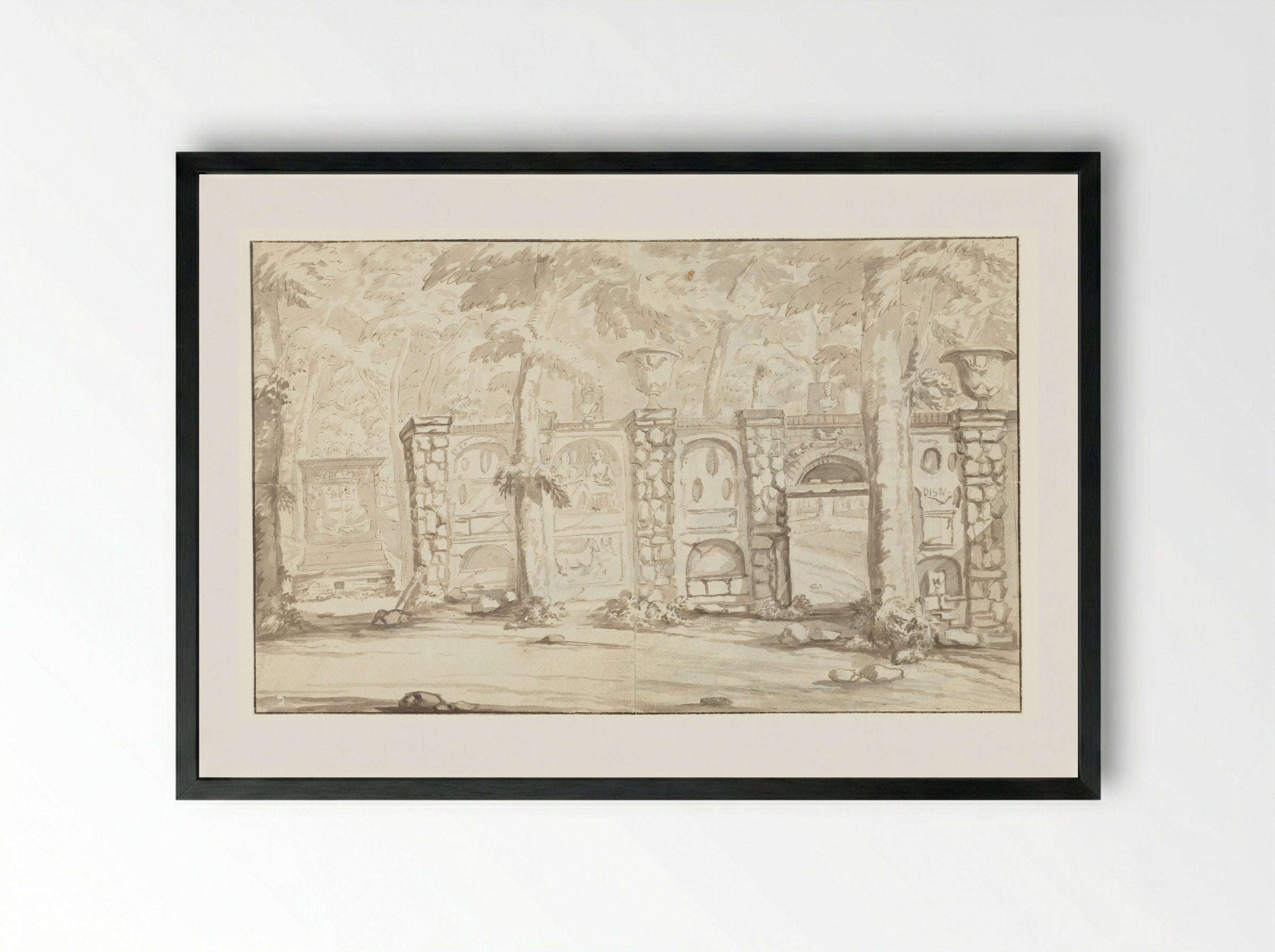 Graftombe van Johan Maurits van Nassau-Siegen en deel van amfitheater - Arnoud van Halen - Framed Print Black