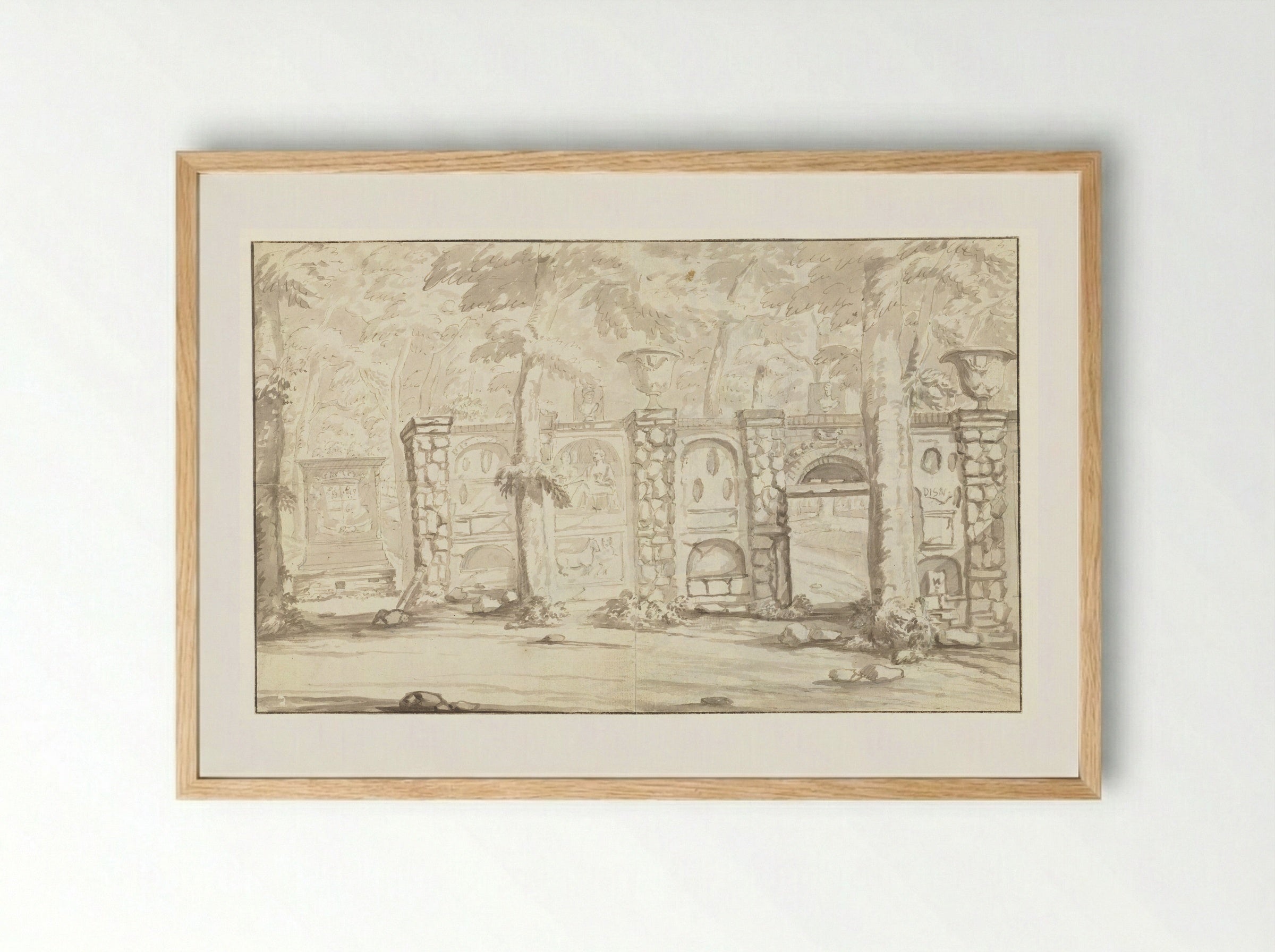 Graftombe van Johan Maurits van Nassau-Siegen en deel van amfitheater - Arnoud van Halen - Framed Print Wood