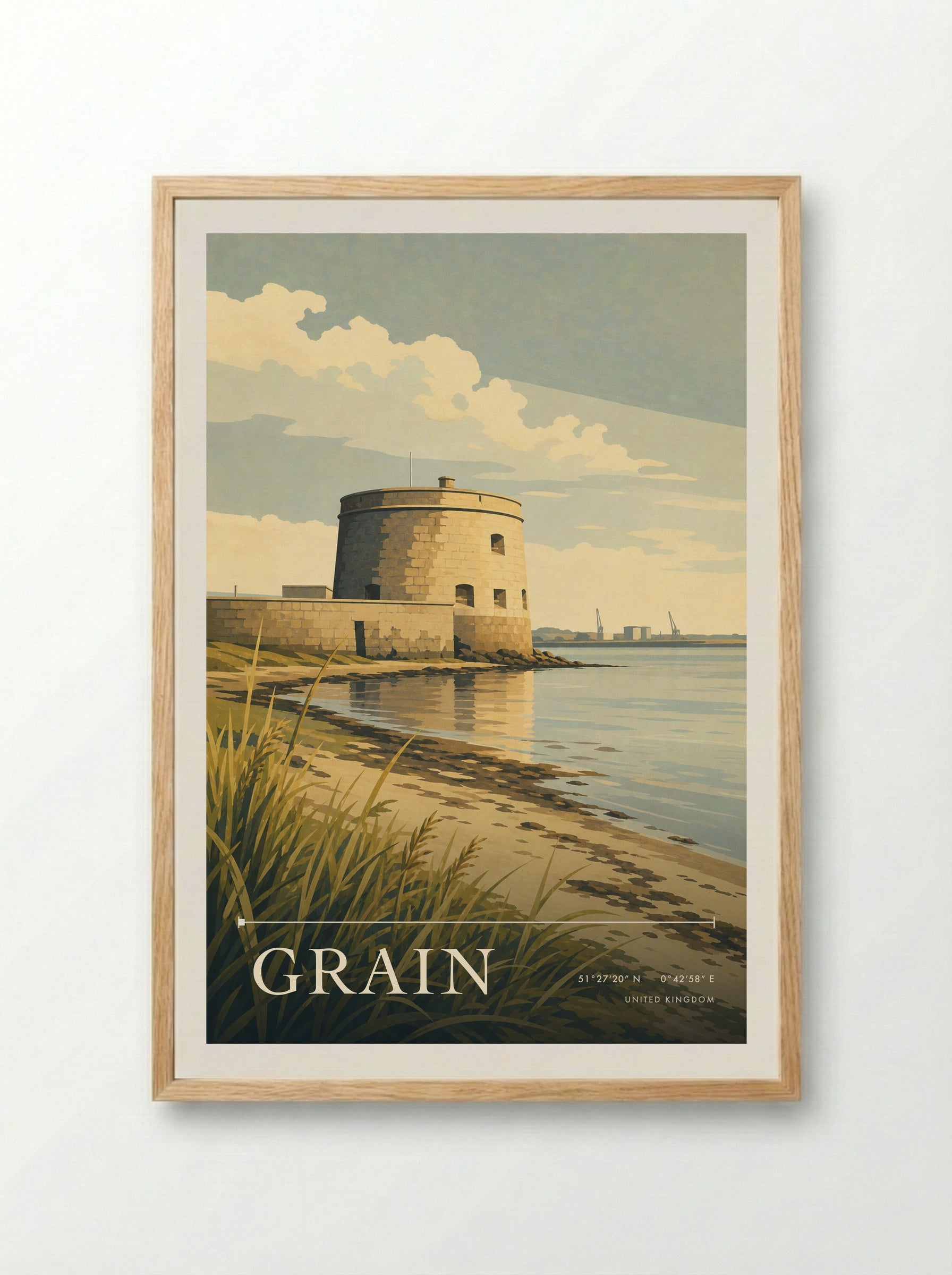 Grain United Kingdom Travel Poster - Framed Print Wood