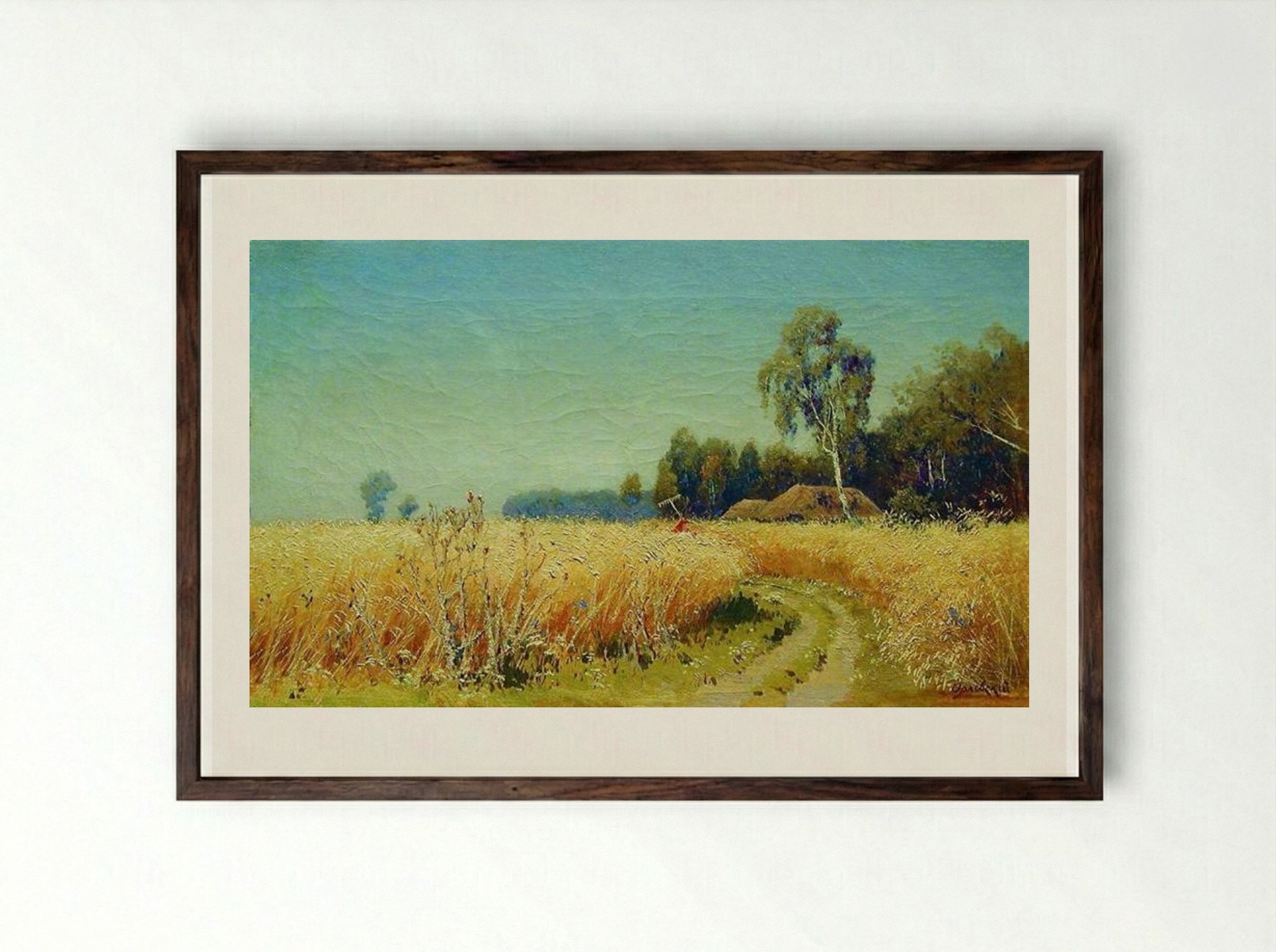 Grain is Maturing - Volodymyr Orlovsky - Framed Print Dark Wood