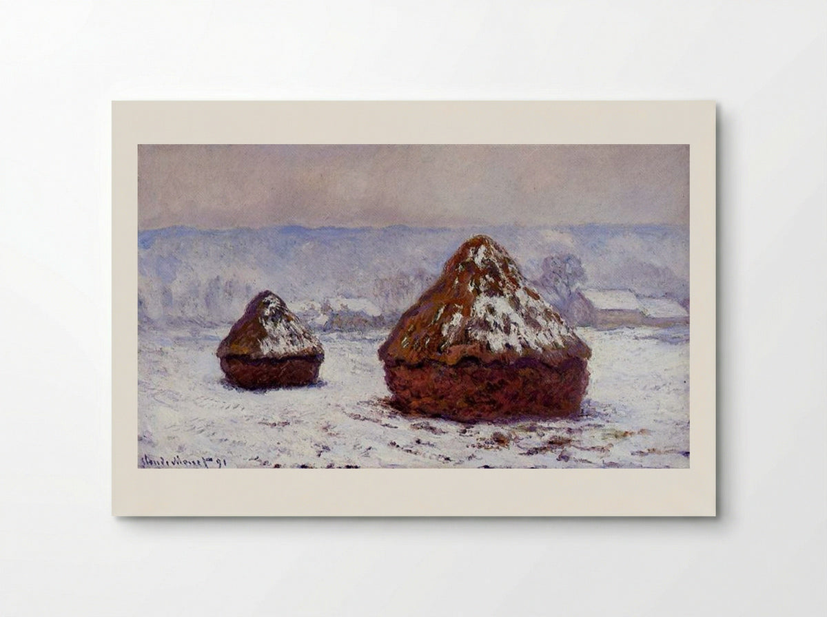 Grainstacks, Snow Effect - Claude Monet - Poster