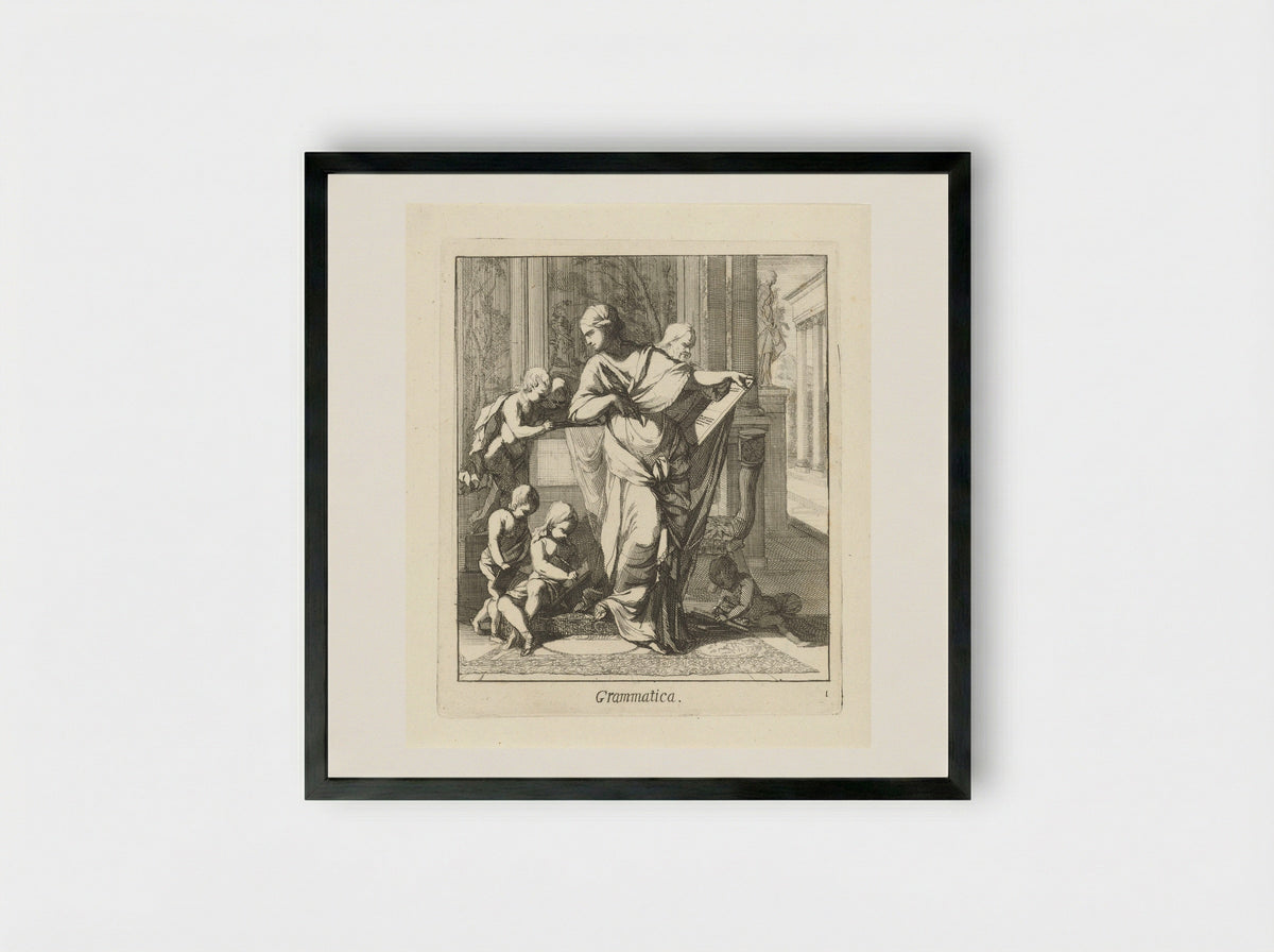 Grammatica - Caspar Luyken - Framed Print Black