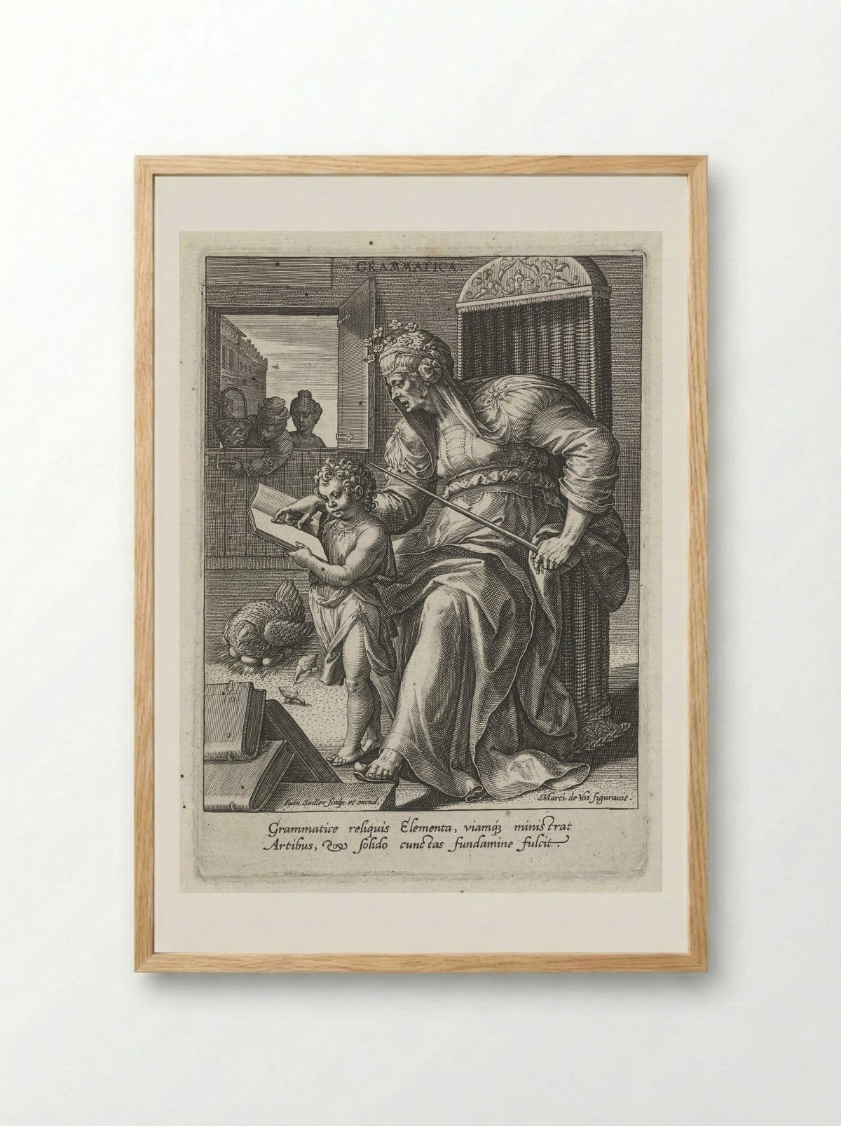 Grammatica - Cornelis Cort - Framed Print Wood