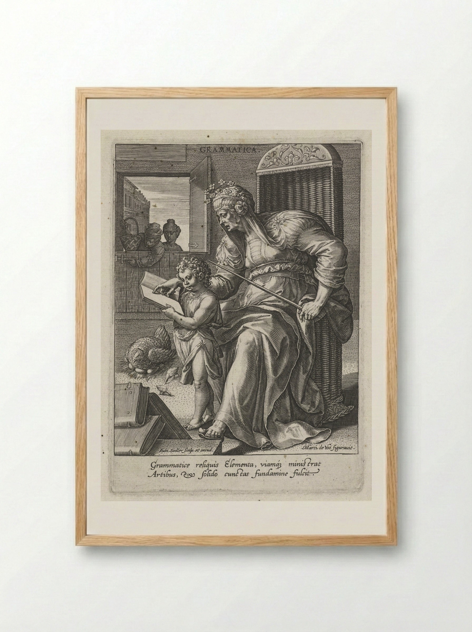 Grammatica - Cornelis Cort - Framed Print Wood