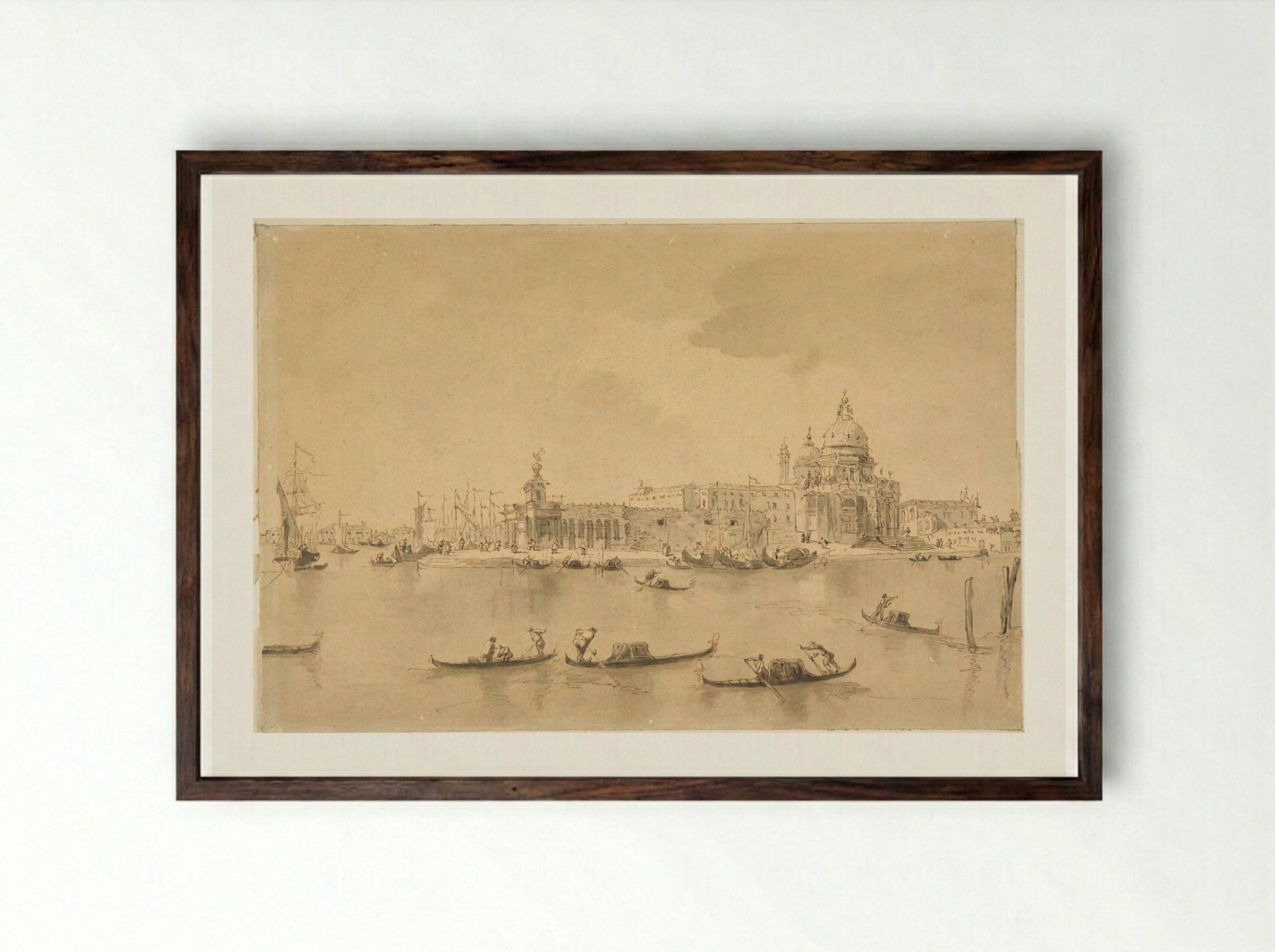 Grand Canal in Venice - Francesco Guardi - Framed Print Dark Wood