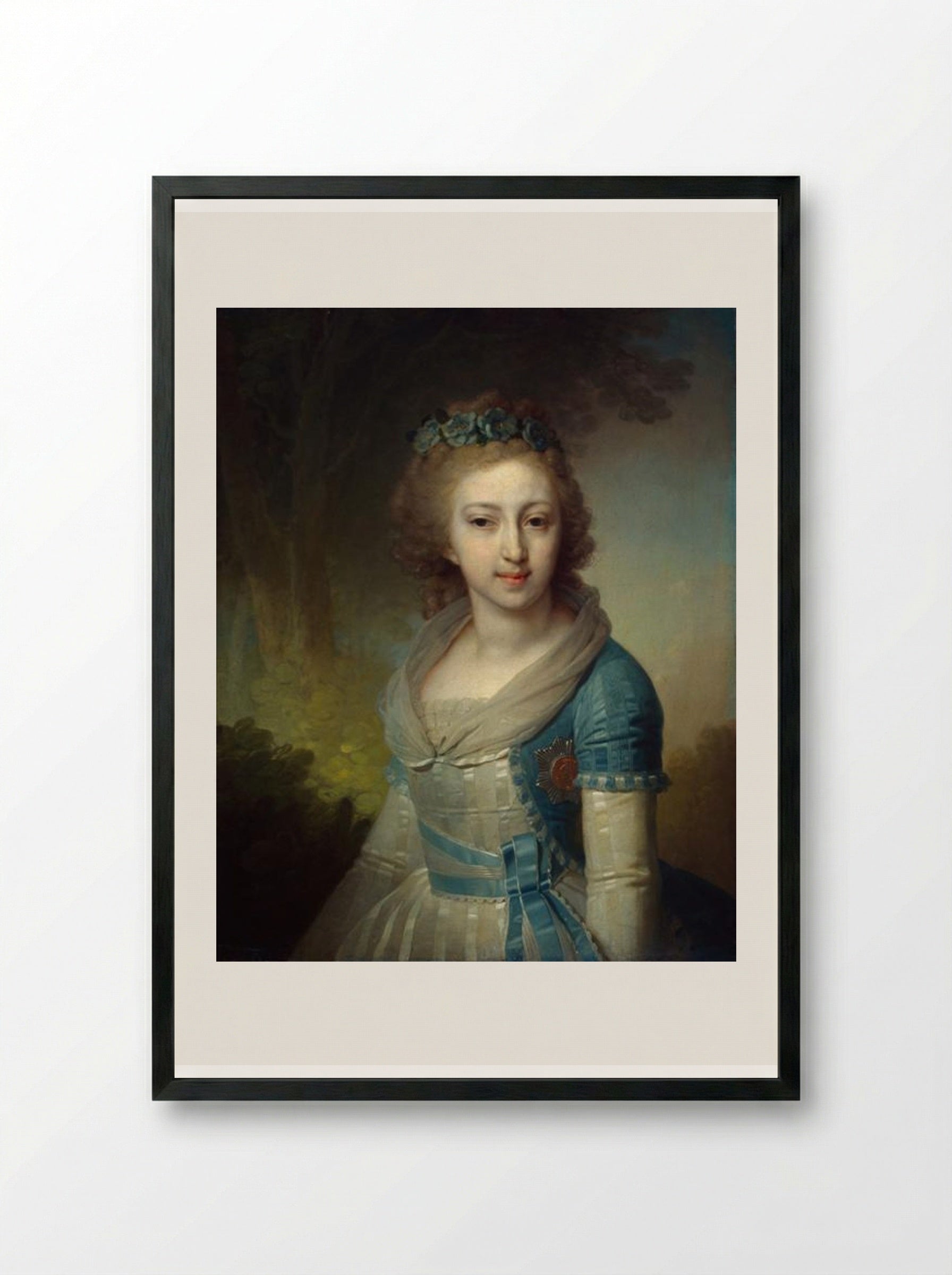 Grand Duchess Elena Pavlovna of Russia - Vladimir Borovikovsky - Framed Print Black