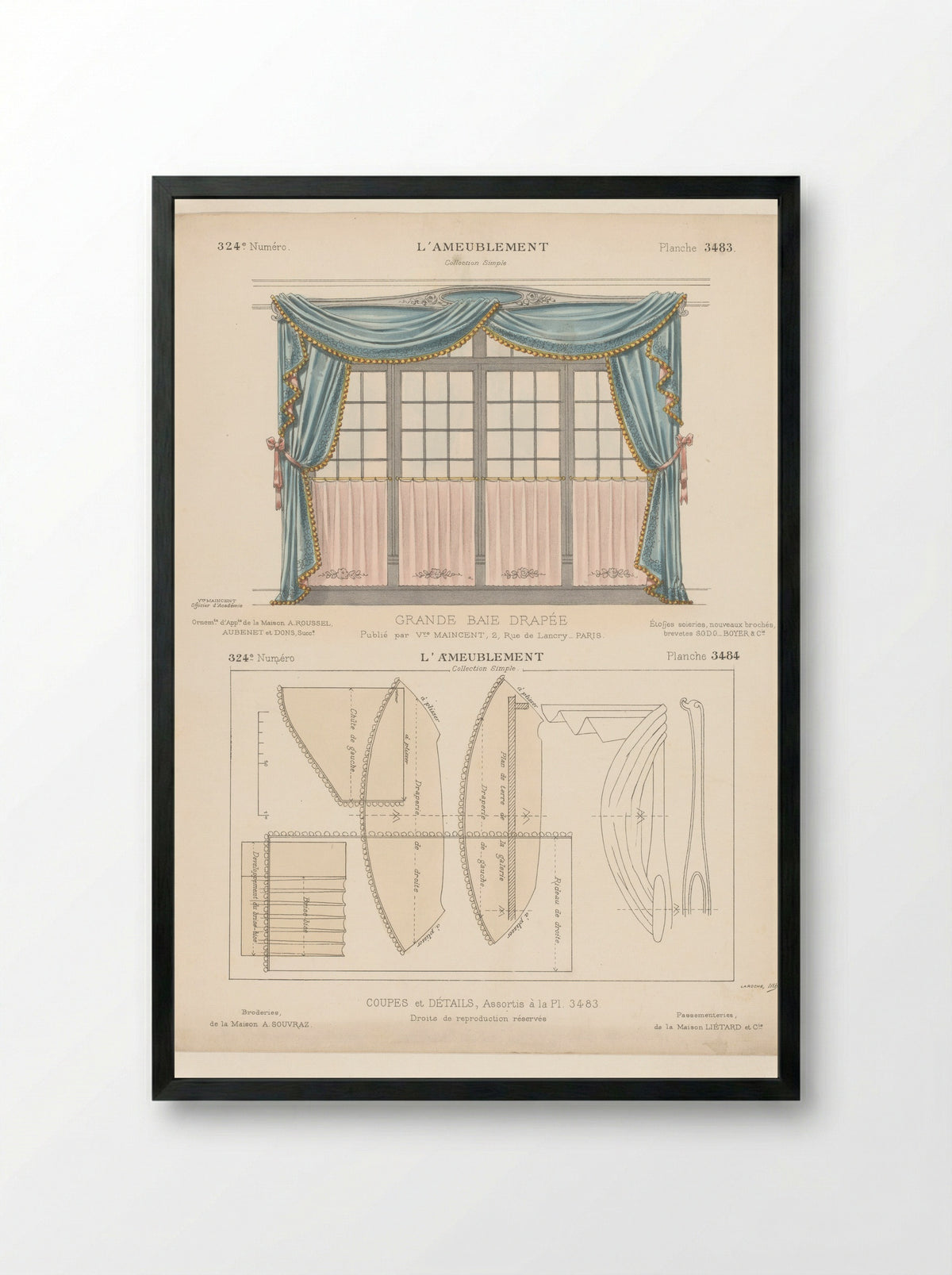 Grande Baie Drapée - Monrocq - Framed Print Black