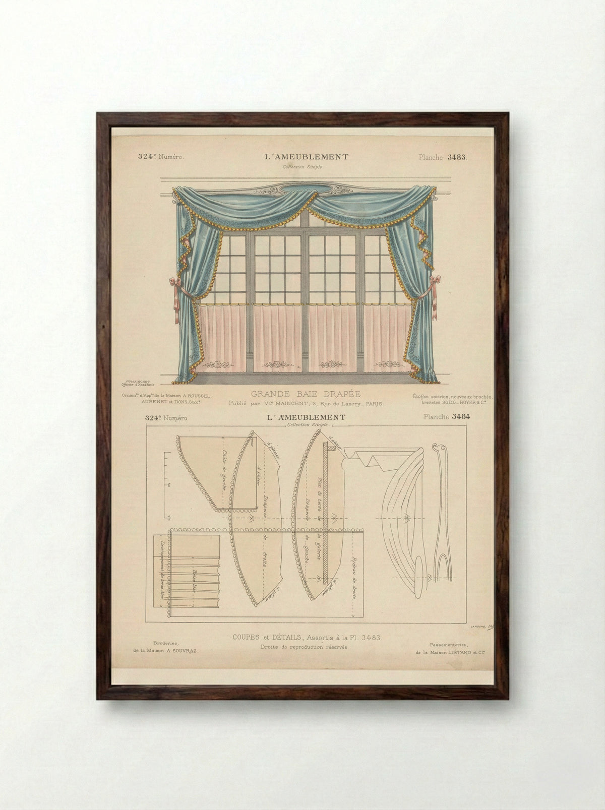Grande Baie Drapée - Monrocq - Framed Print Dark Wood