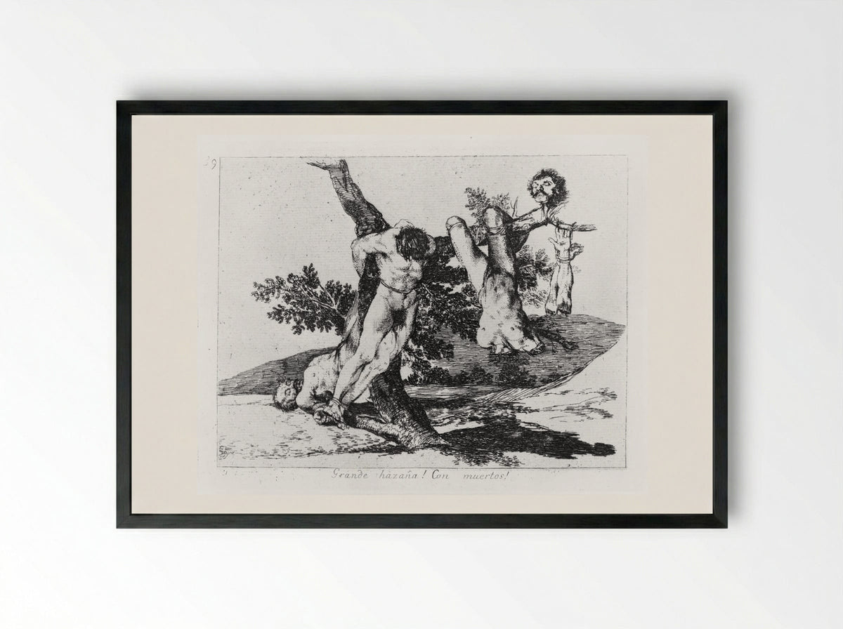Grande hazaña! Con muertos! - Francisco José de Goya y Lucientes - Framed Print Black