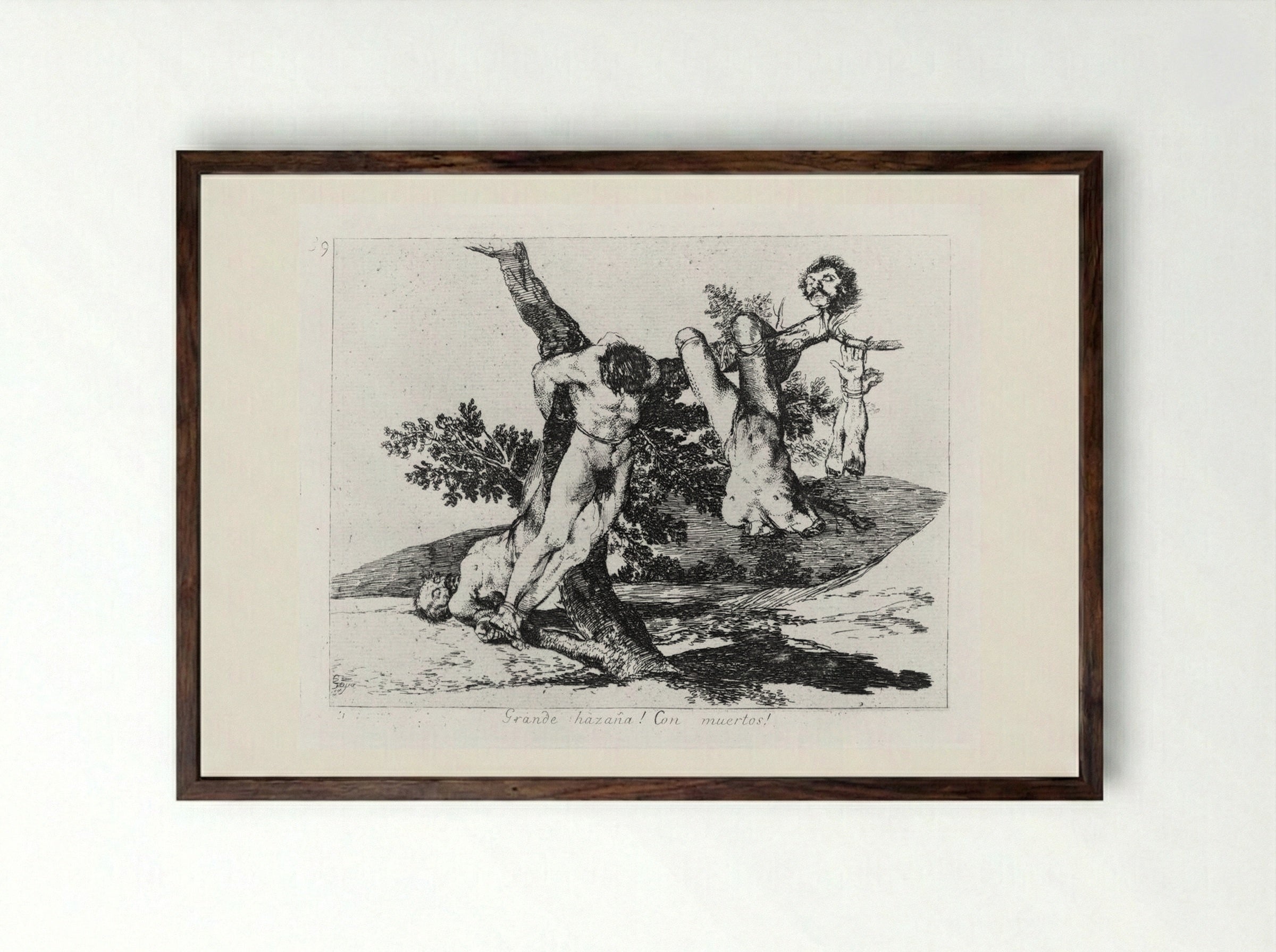 Grande hazaña! Con muertos! - Francisco José de Goya y Lucientes - Framed Print Dark Wood