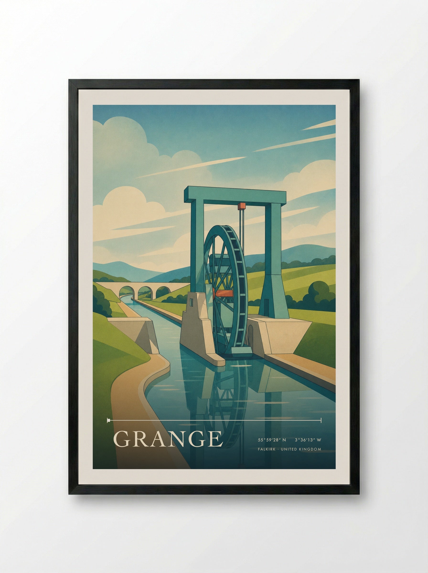 Grange Falkirk United Kingdom Travel Poster - Framed Print Black