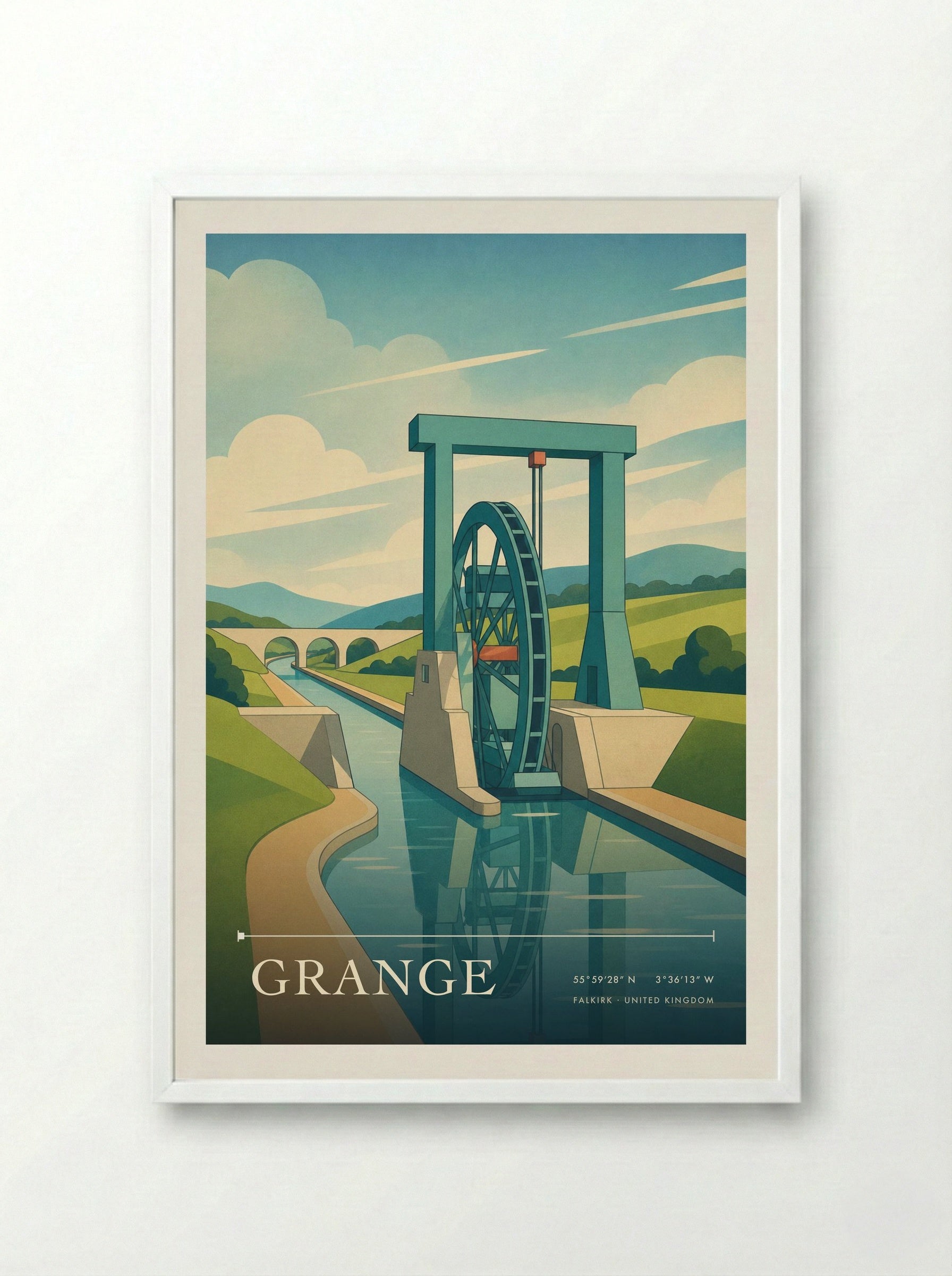 Grange Falkirk United Kingdom Travel Poster - Framed Print White