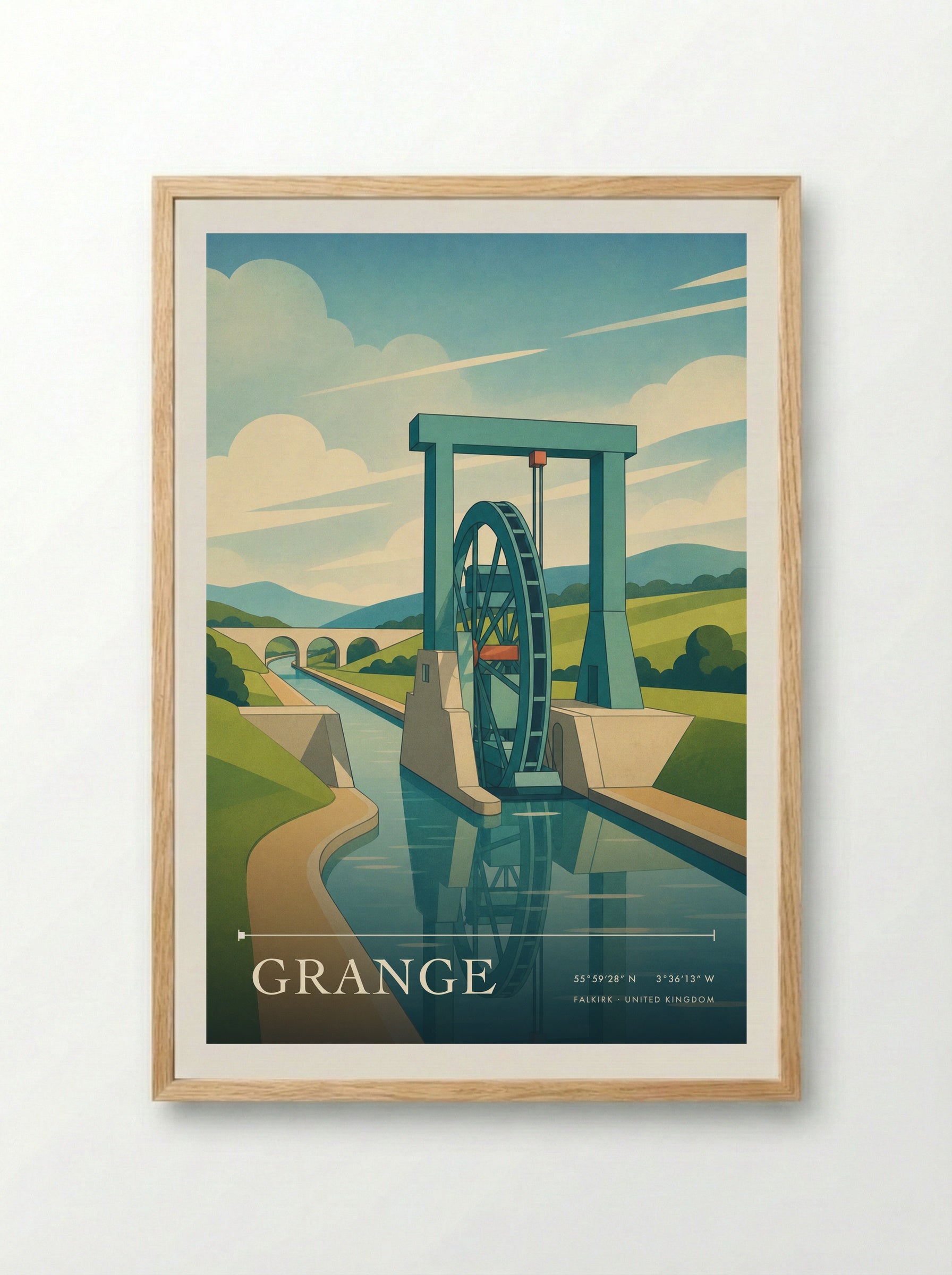 Grange Falkirk United Kingdom Travel Poster - Framed Print Wood
