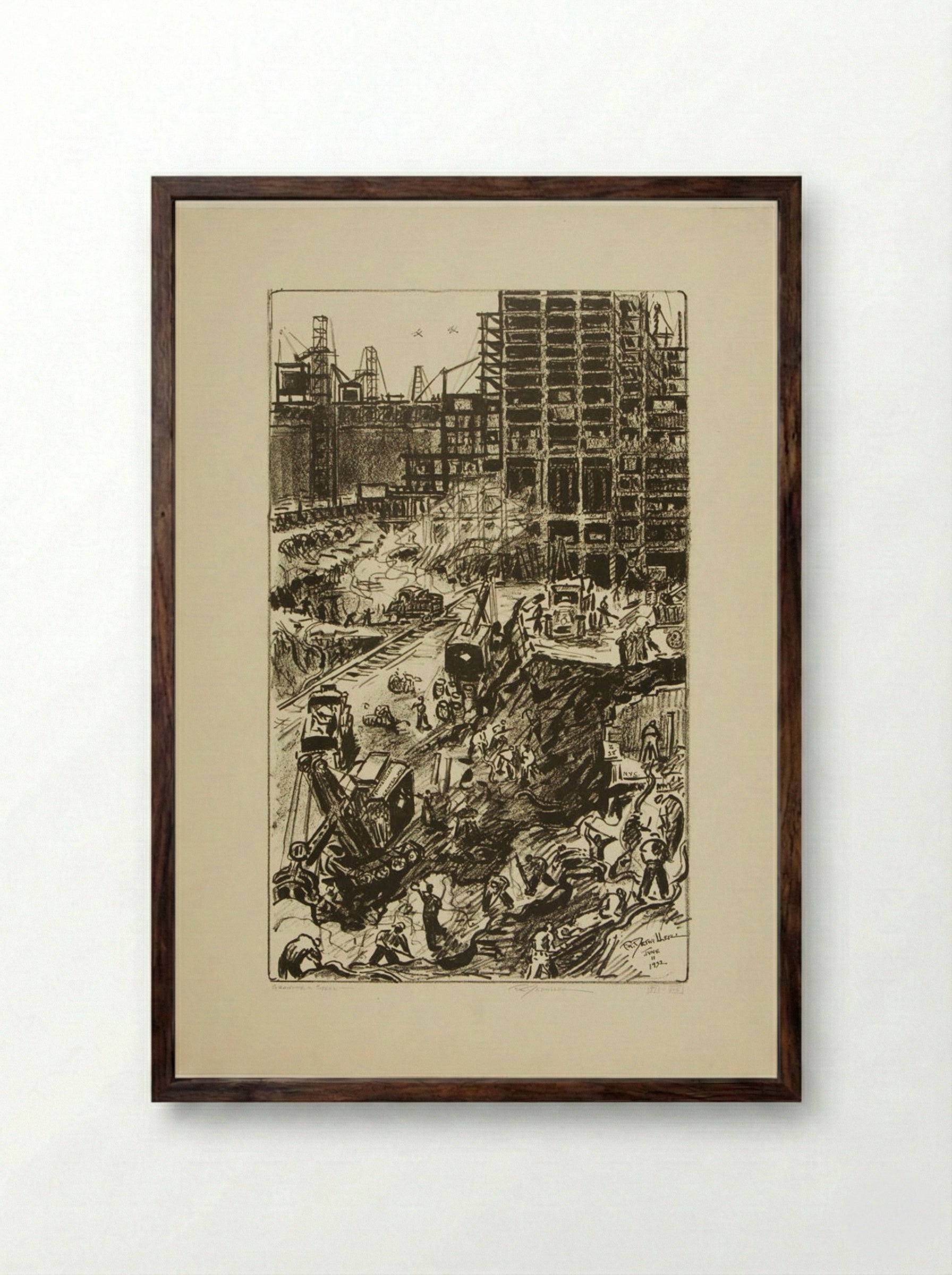 Granite and Steel - Frederick K. Detwiller - Framed Print Dark Wood