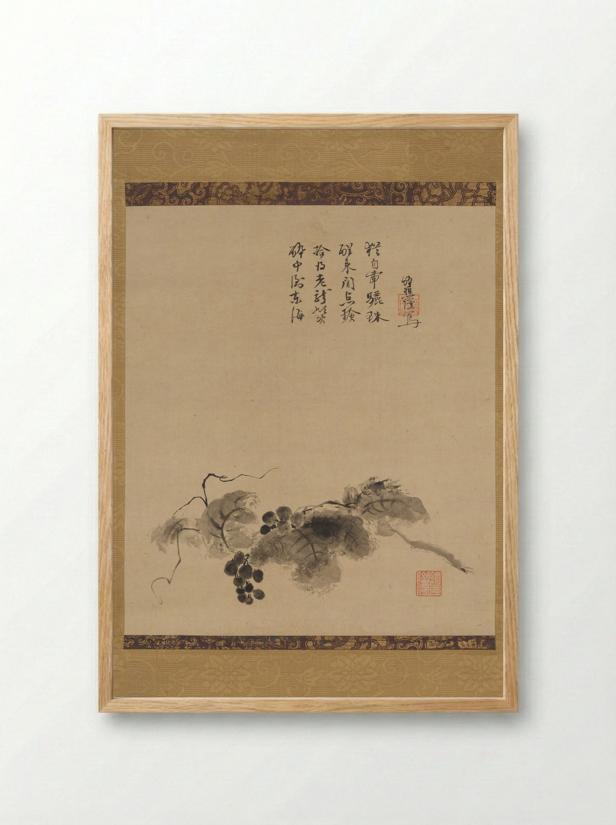 Grapes - Motsurin Jōtō - Framed Print Wood