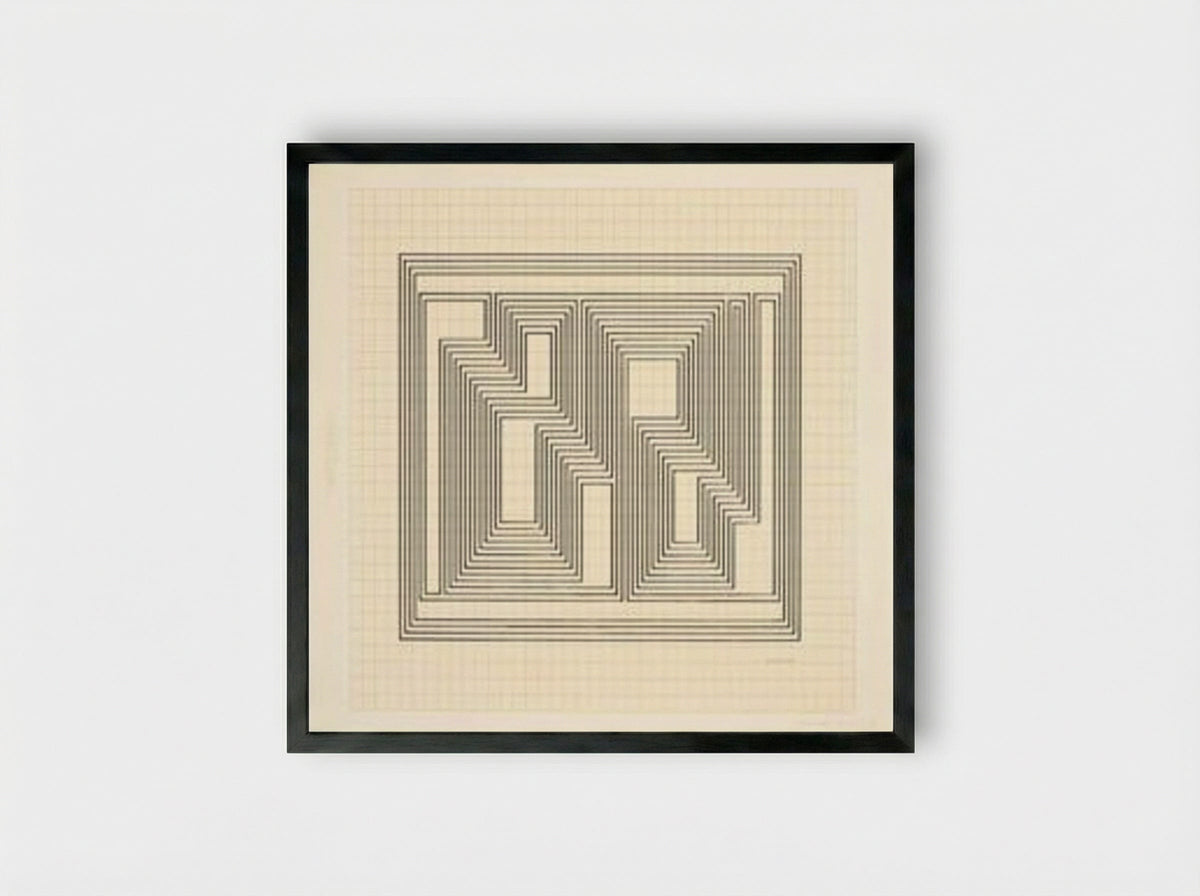 Graphic Tectonic - Josef Albers - Framed Print Black