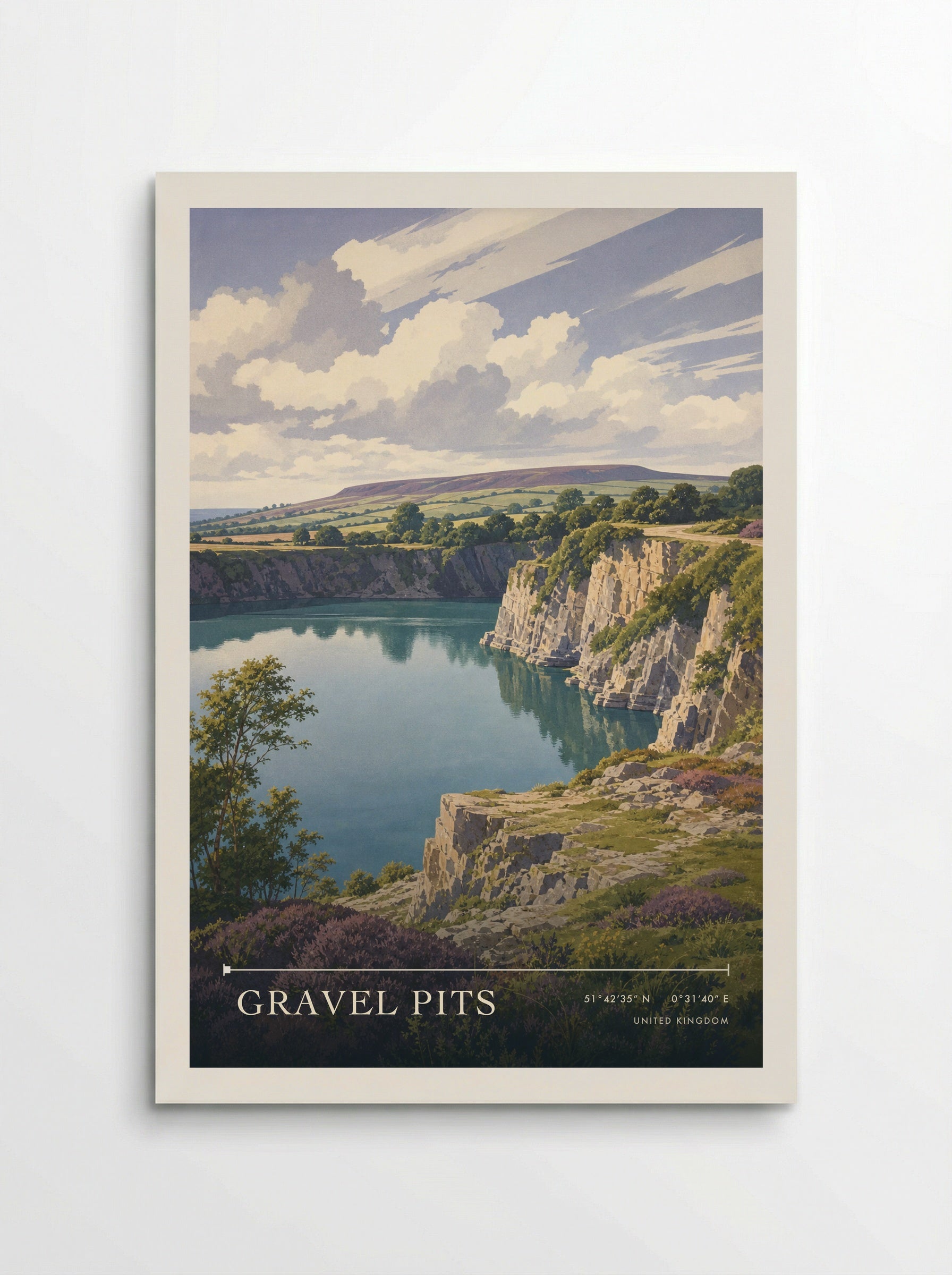 Gravel Pits United Kingdom Travel Poster - Poster