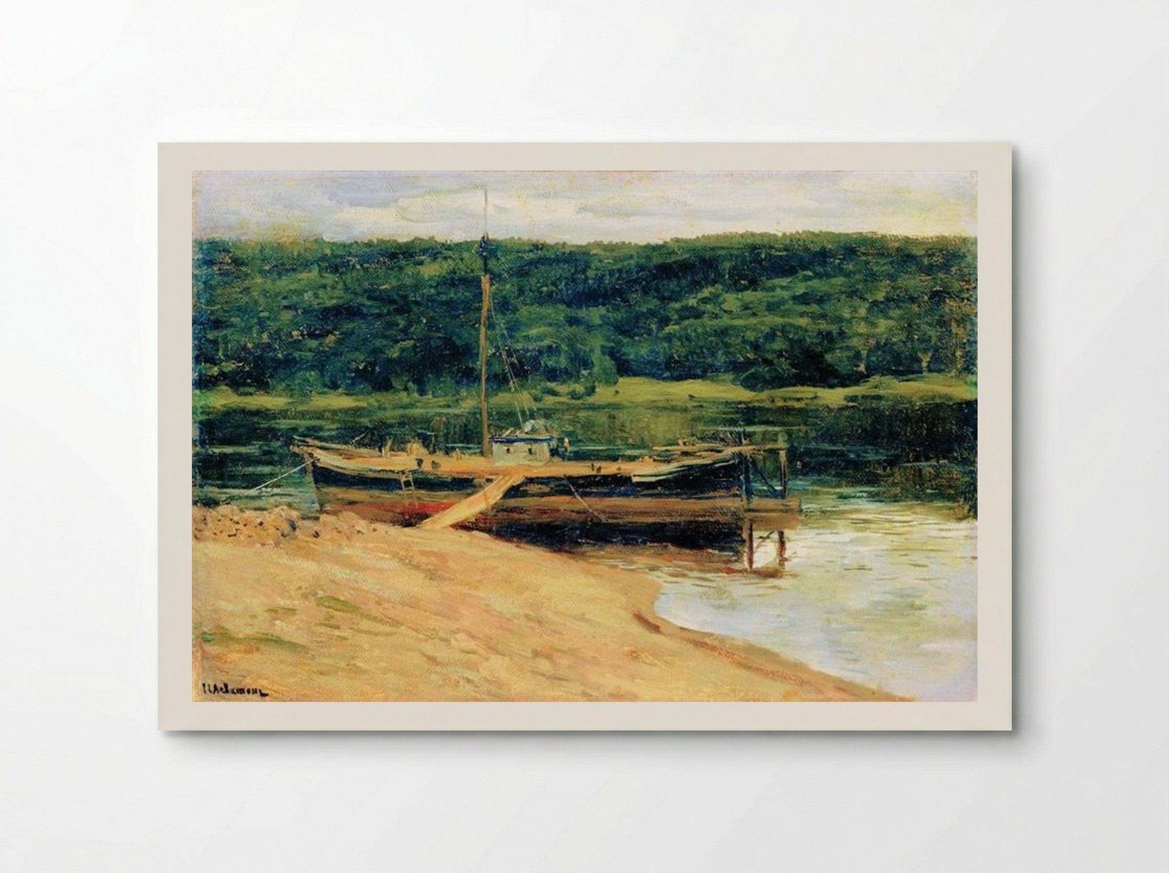 Gray Day (Forest Over River) - Isaac Levitan - Poster
