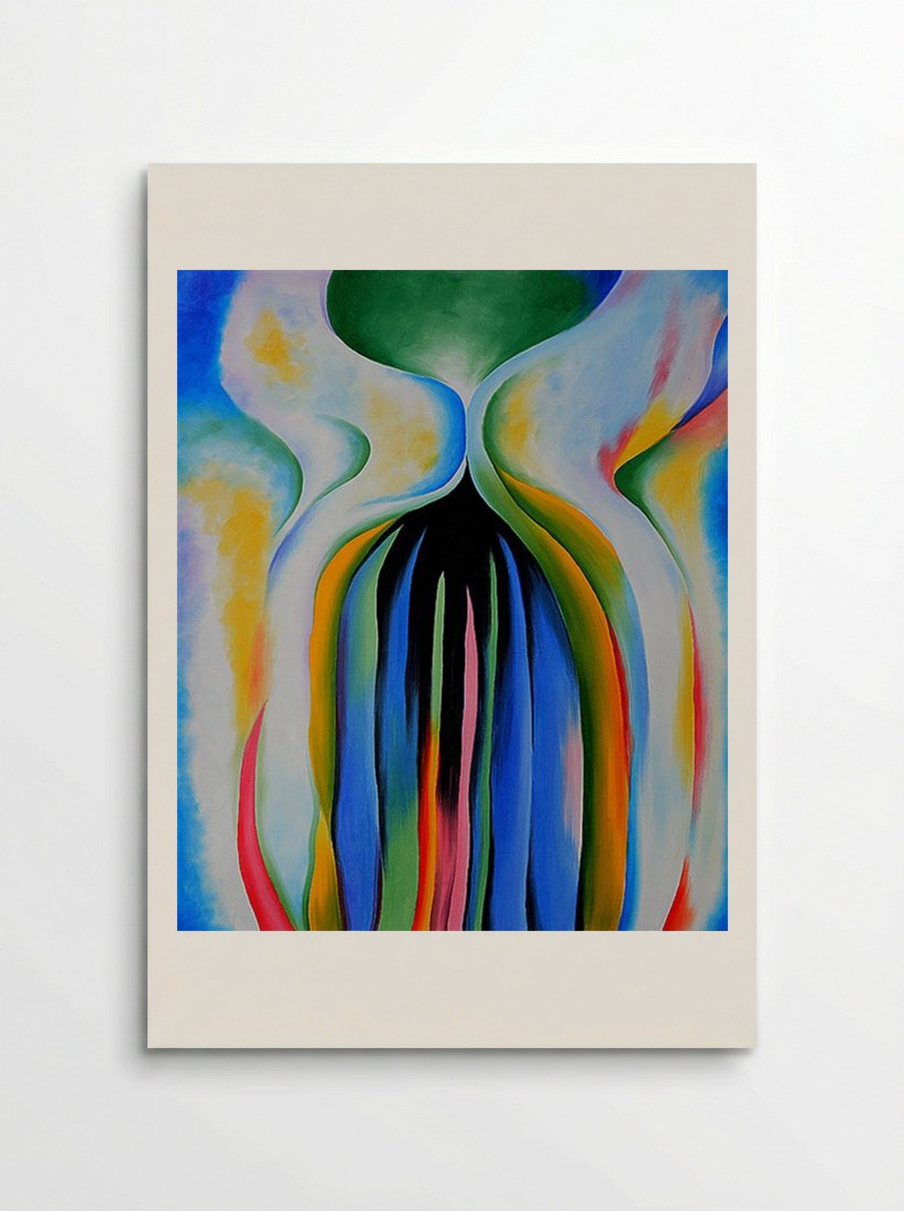 Gray Line with Black, Blue, and Yellow - Georgia O'Keeffe - Poster