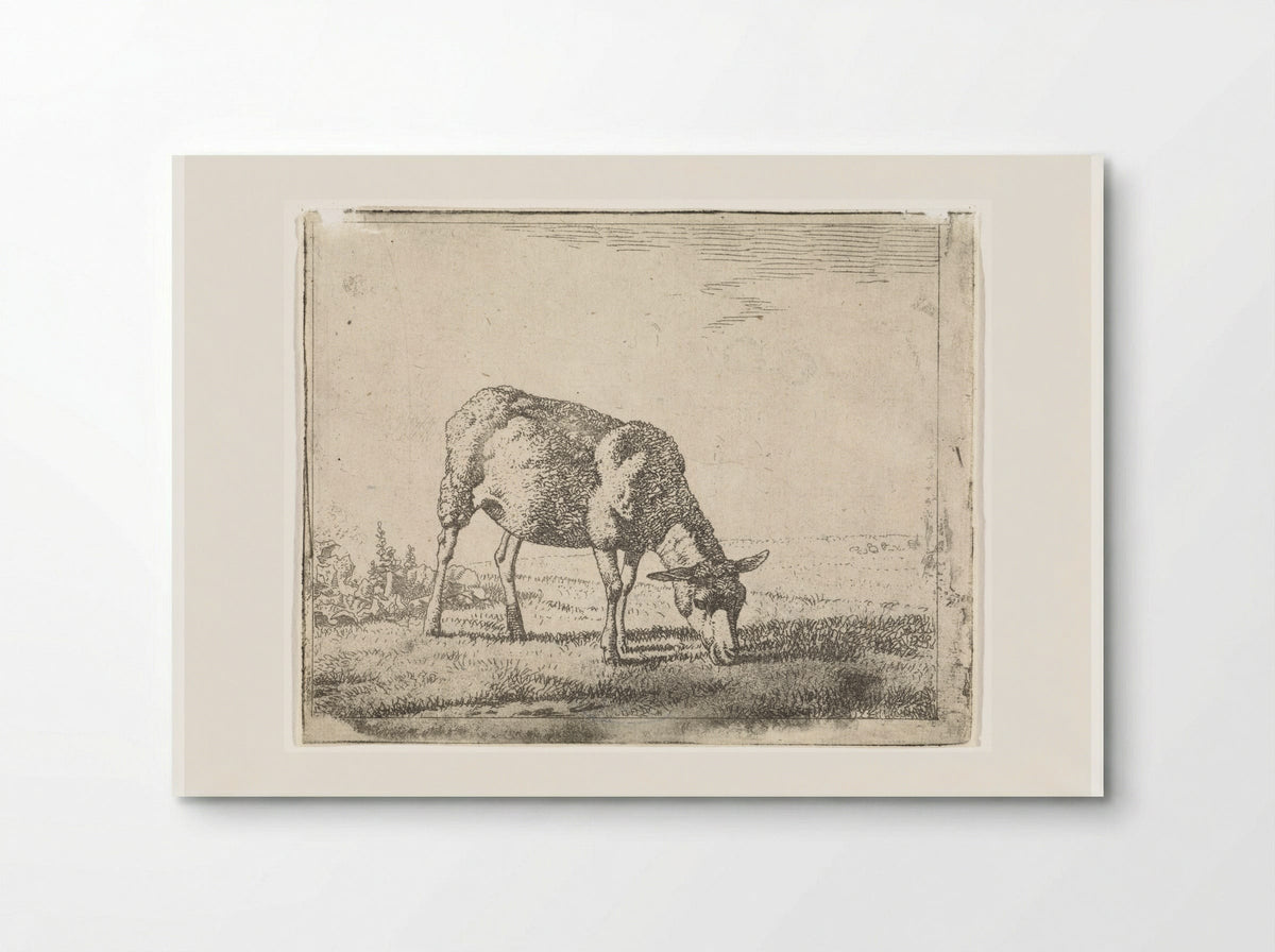 Grazing Sheep Facing Right - Wouter Johannes van Troostwijk - Poster