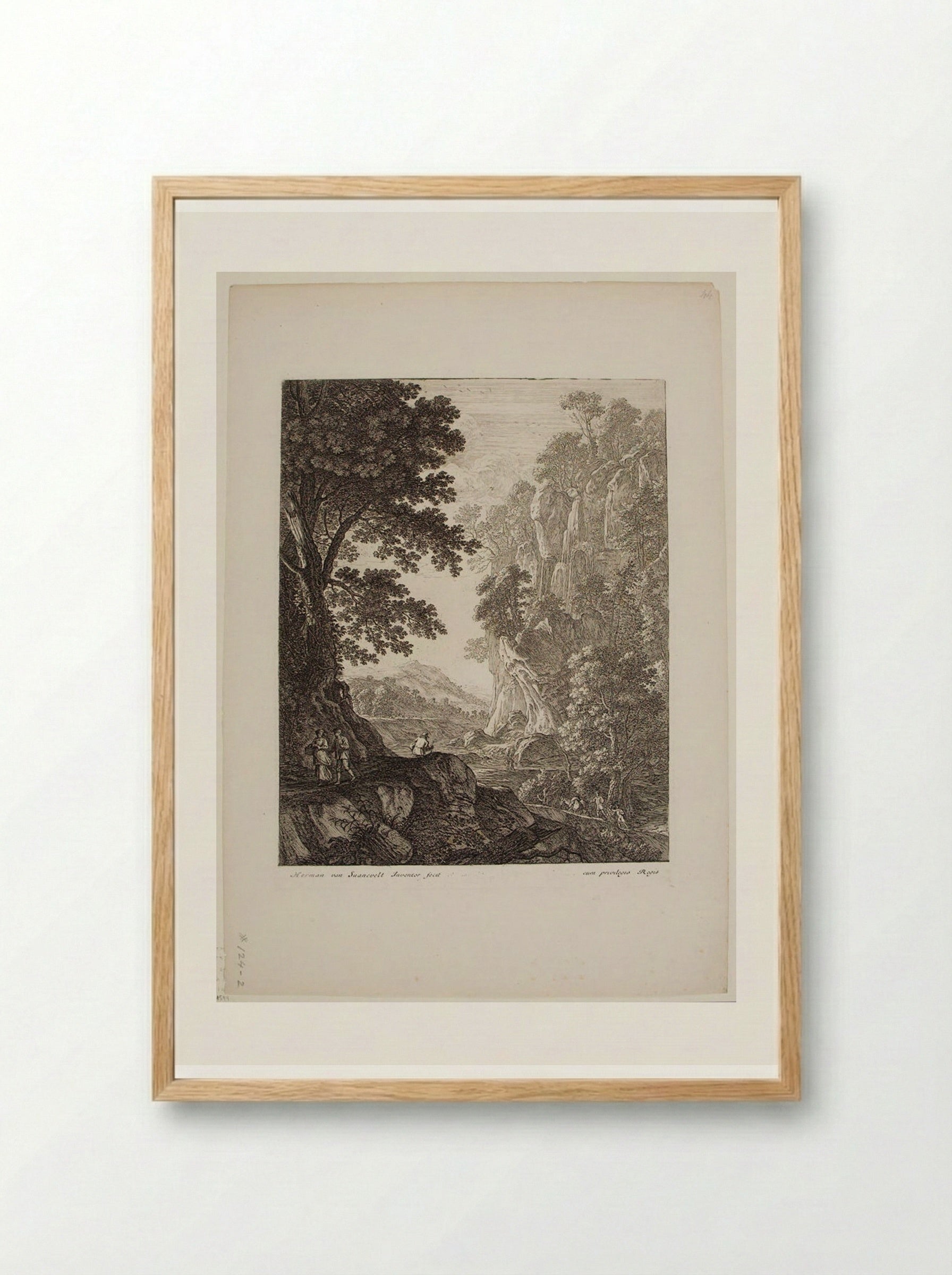 Great Cascade - Herman van Swanevelt - Framed Print Wood