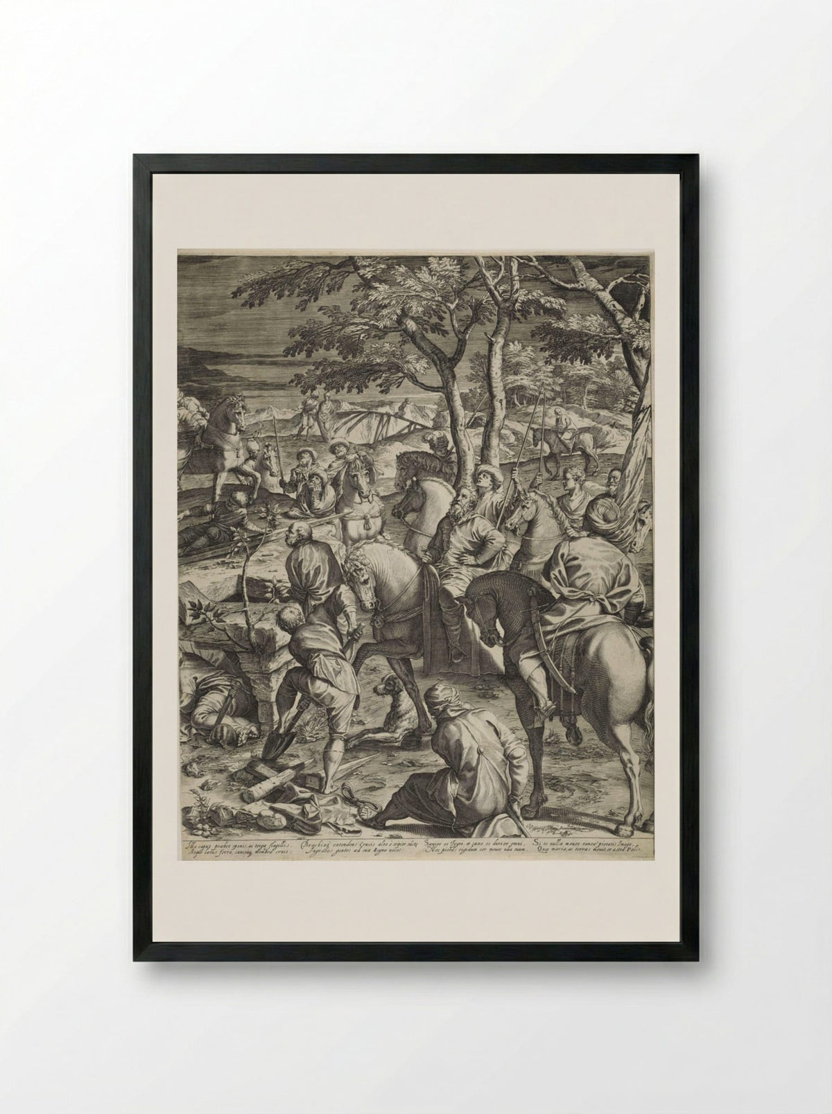 Great Crucifixion (right panel) - Agostino Carracci - Framed Print Black