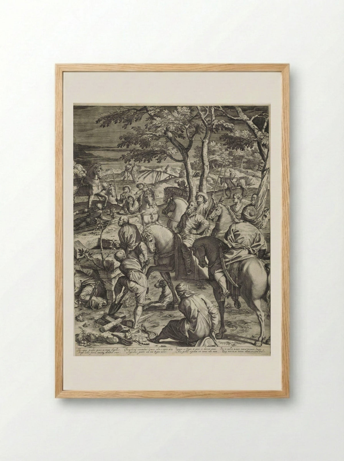 Great Crucifixion (right panel) - Agostino Carracci - Framed Print Wood