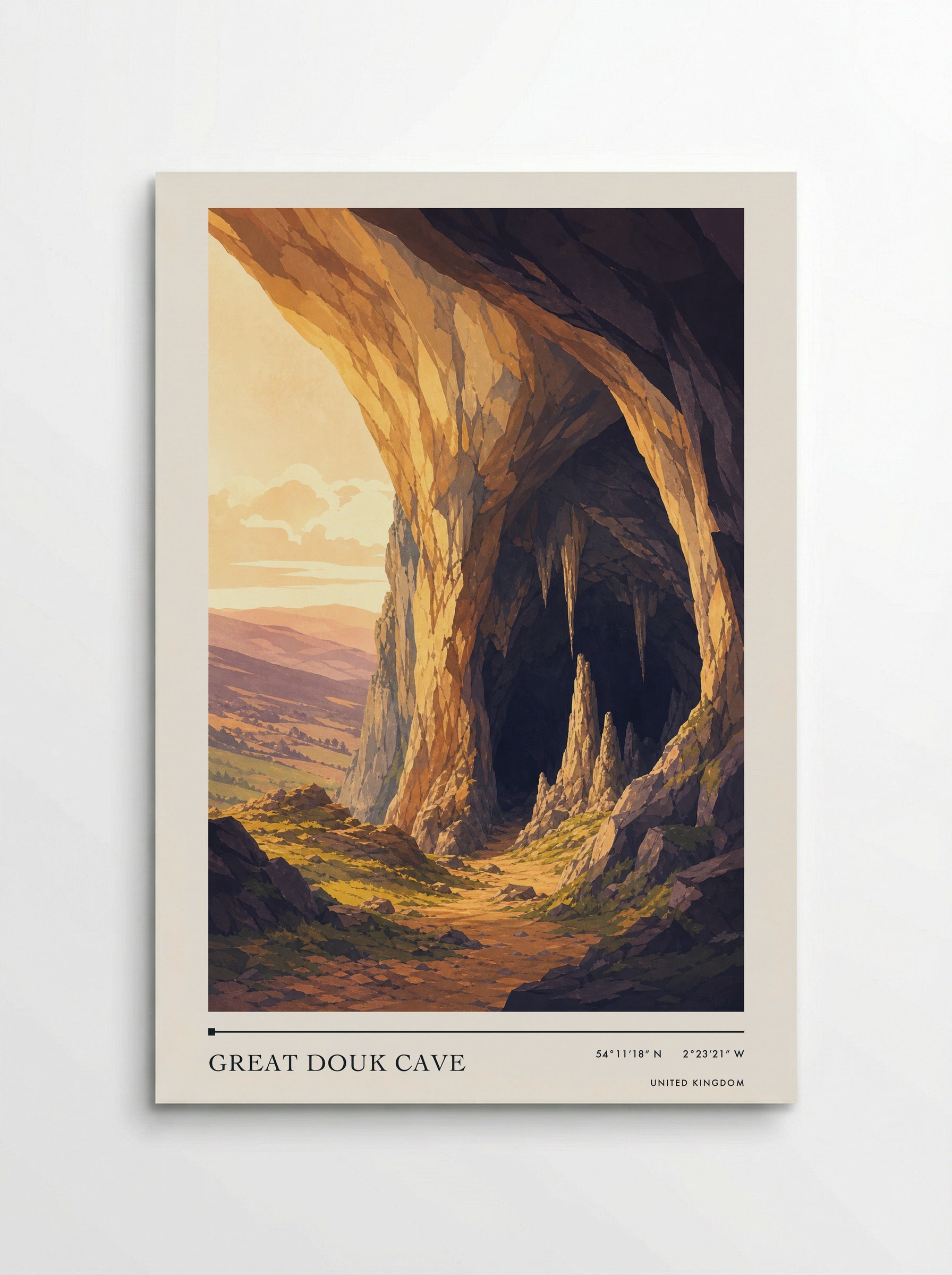 Great Douk Cave United Kingdom Travel Poster - Poster