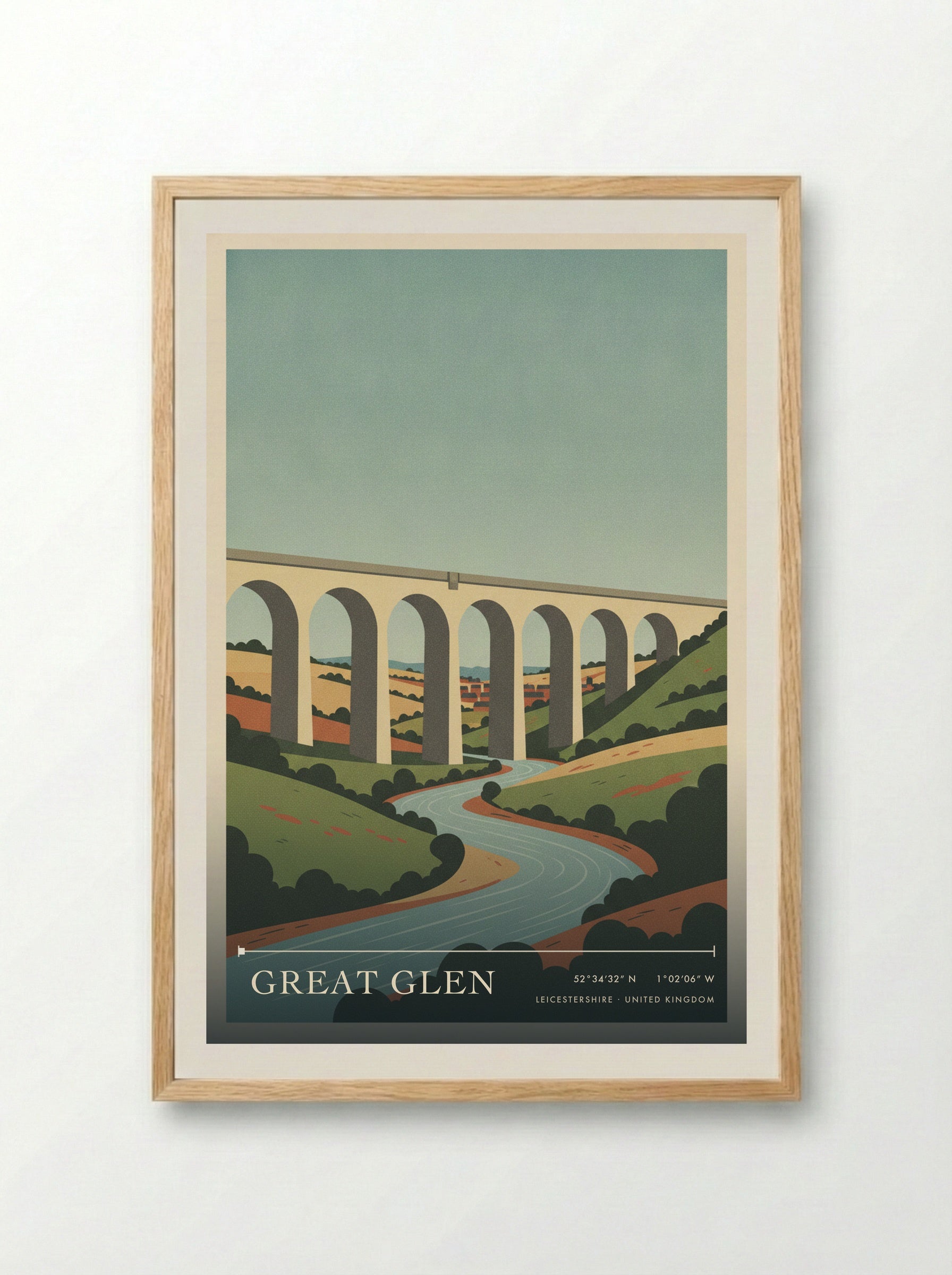 Great Glen Leicestershire United Kingdom Travel Poster - Framed Print Wood