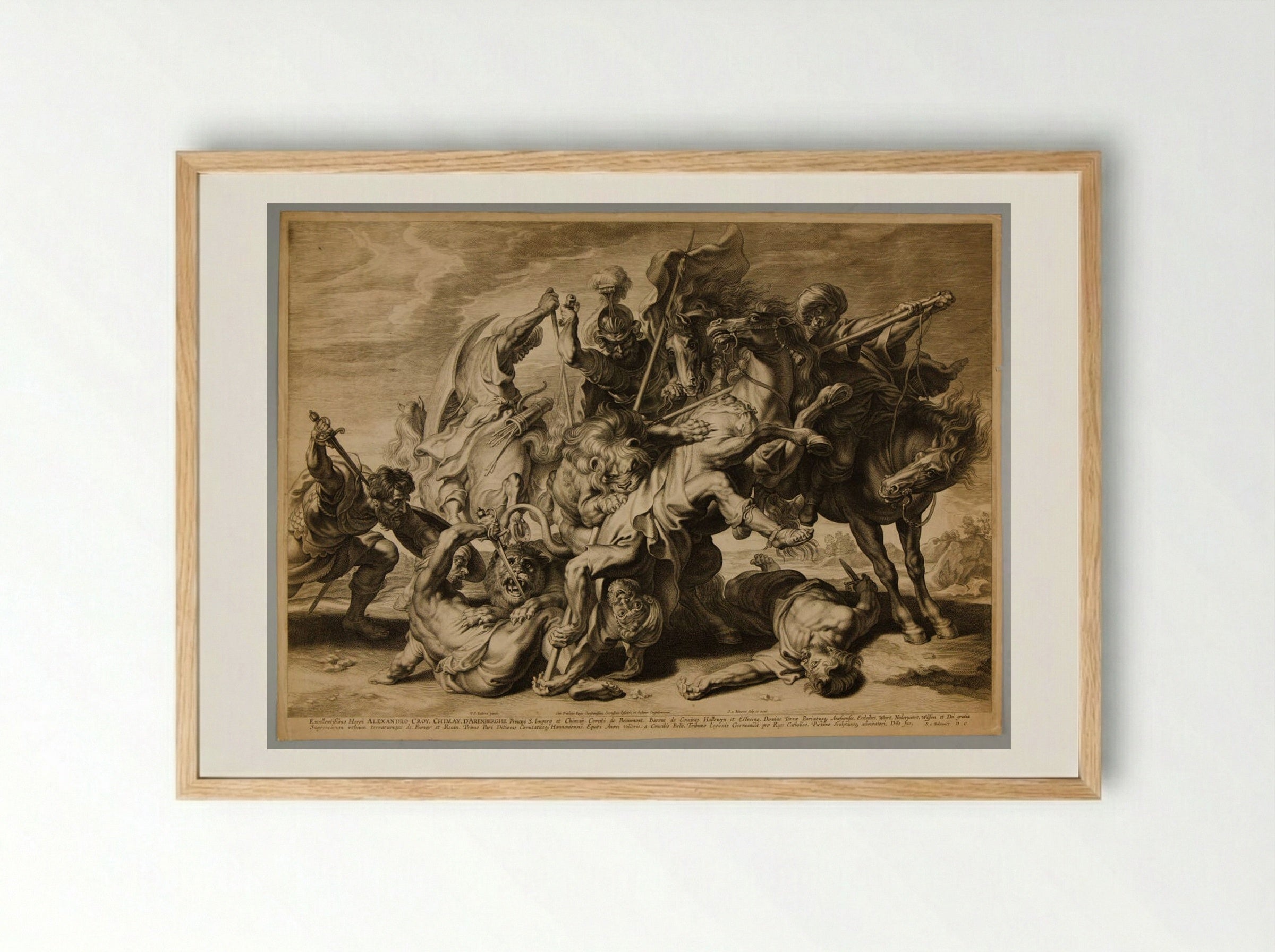 Great Lion Hunt - Schelte Adamsz. Bolswert - Framed Print Wood