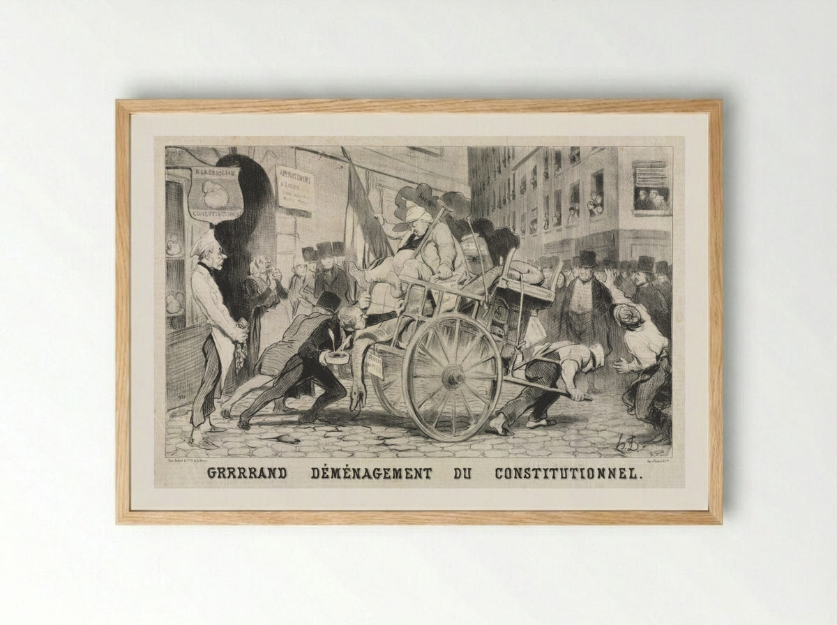 Great Removal of the Constitutional Establishment - Honoré Daumier - Framed Print Wood
