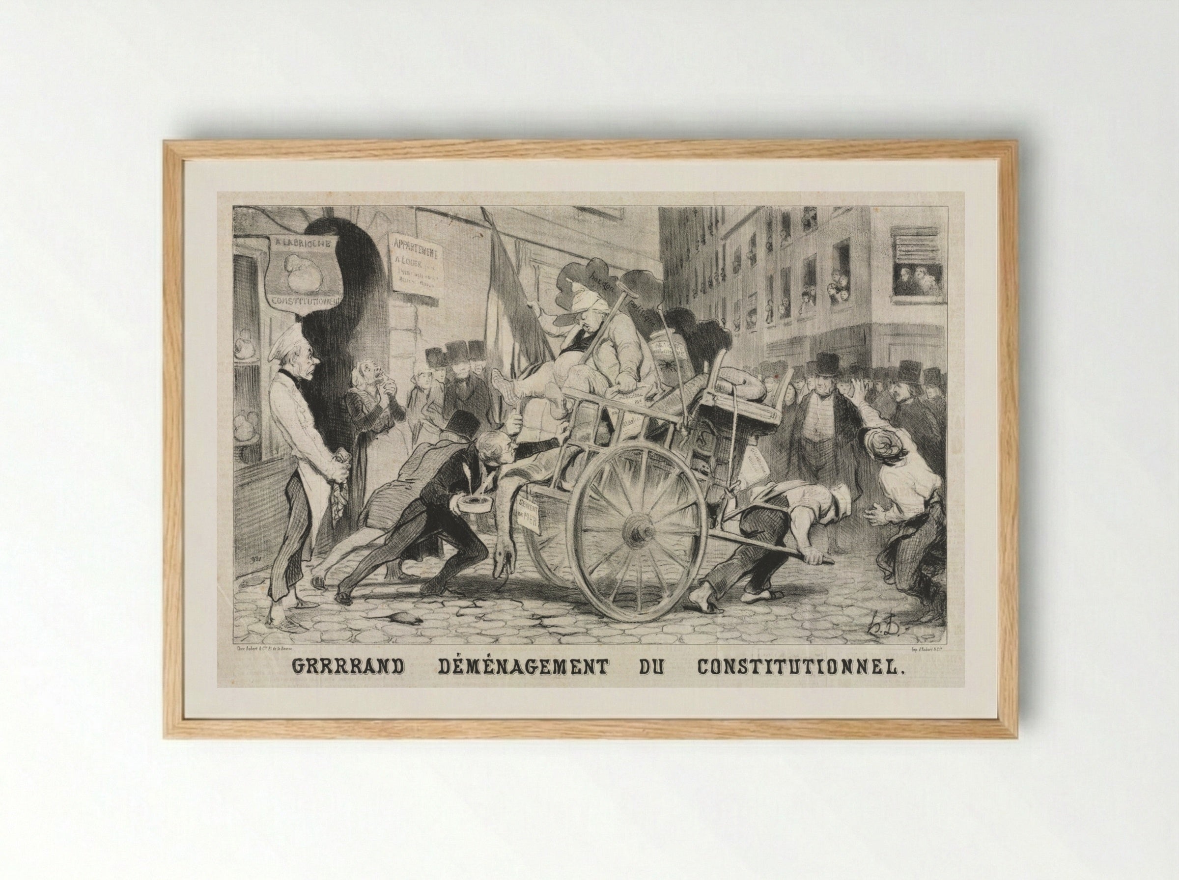 Great Removal of the Constitutional Establishment - Honoré Daumier - Framed Print Wood