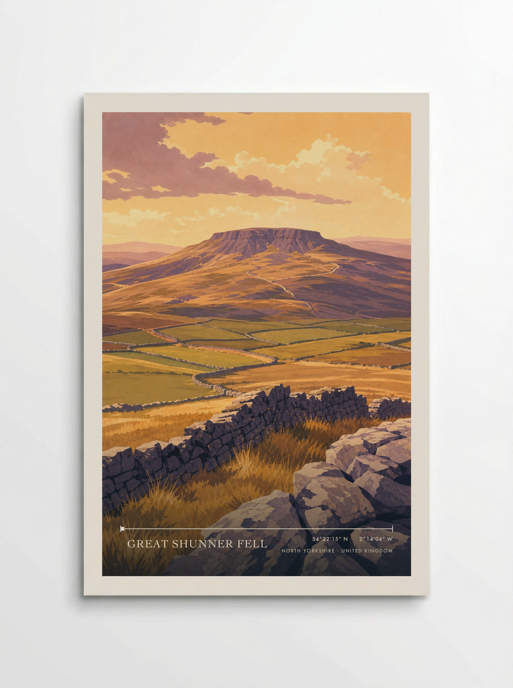 Great Shunner Fell North Yorkshire United Kingdom Travel Poster - Poster