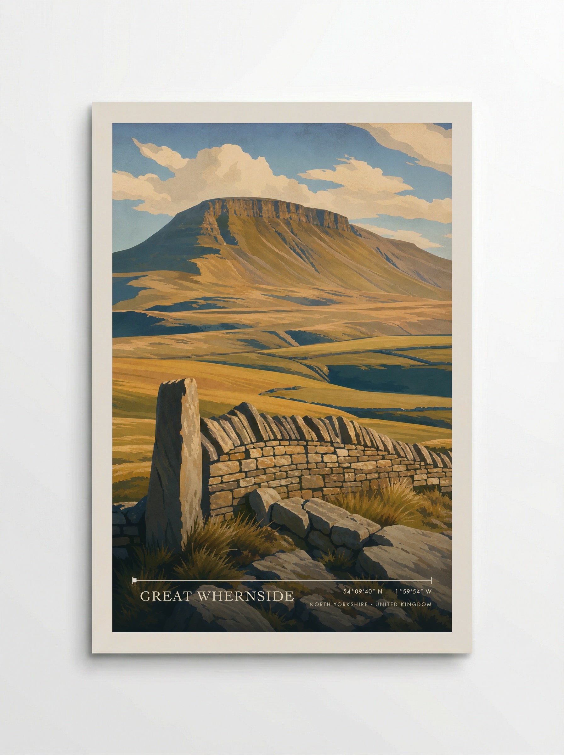 Great Whernside North Yorkshire United Kingdom Travel Poster - Poster