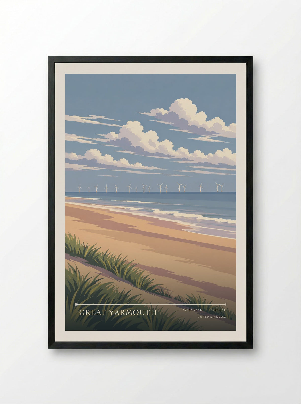 Great Yarmouth | Travel Poster - Framed Print Black