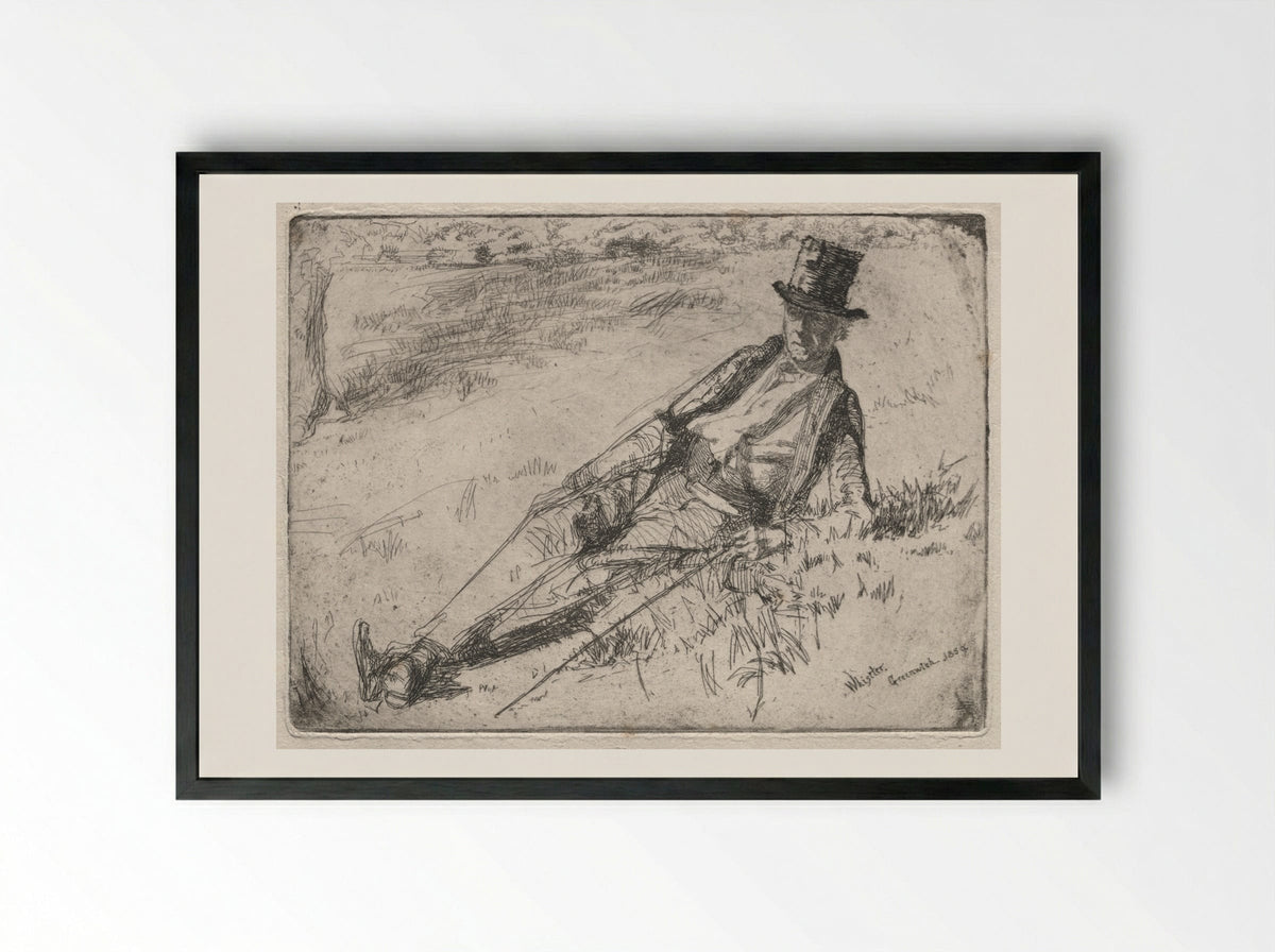 Greenwich Pensioner - James McNeill Whistler - Framed Print Black