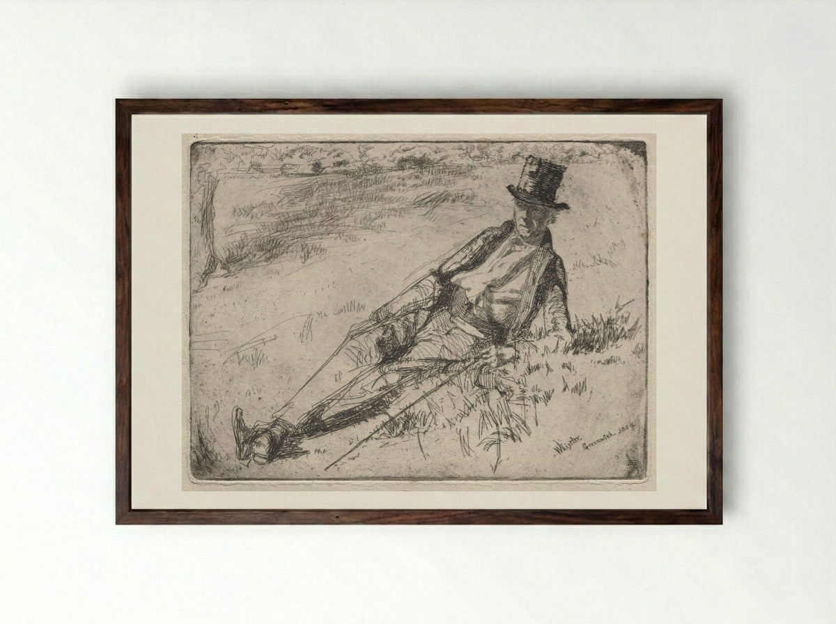 Greenwich Pensioner - James McNeill Whistler - Framed Print Dark Wood