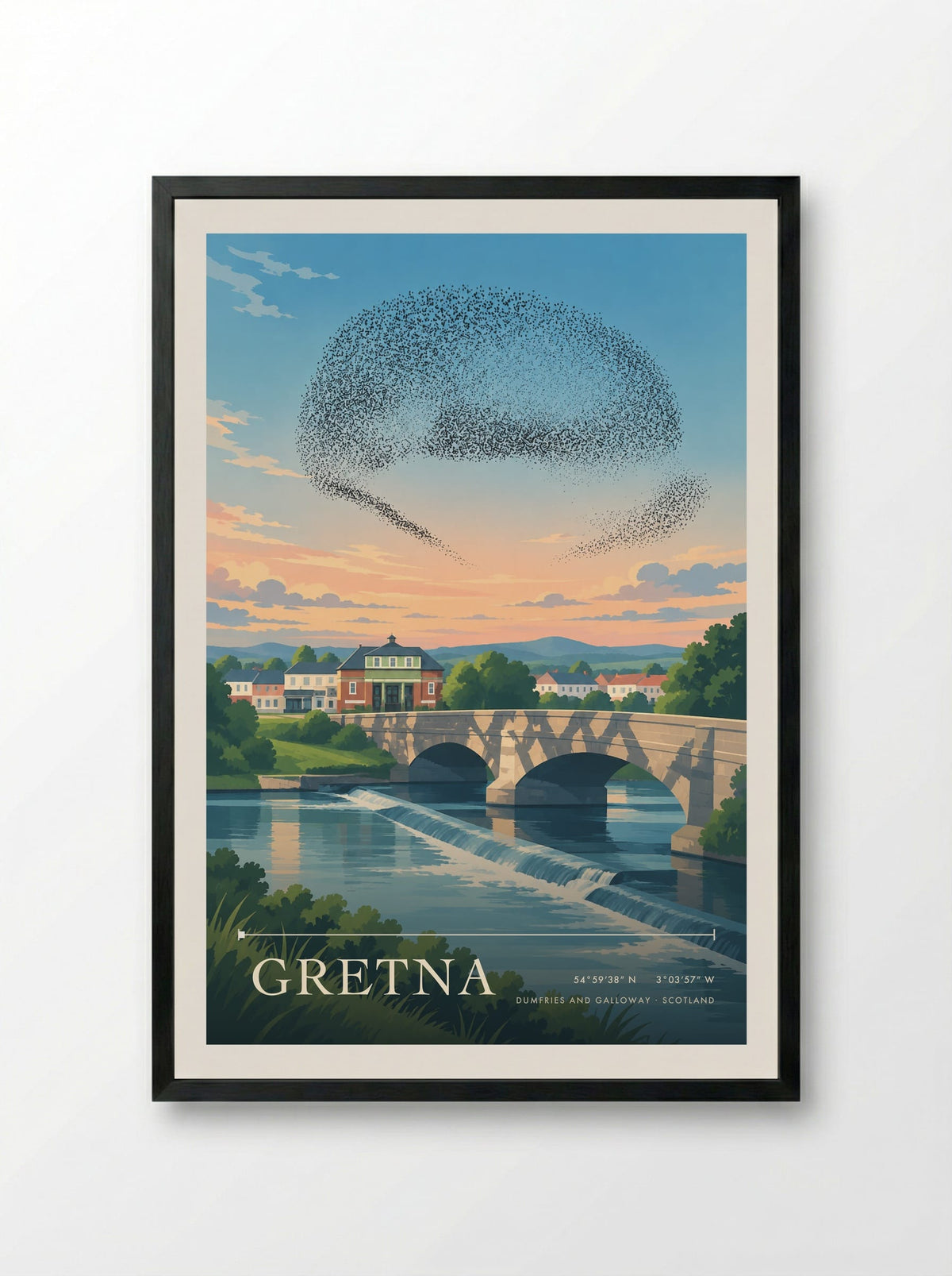Gretna, Dumfries and Galloway | Travel Poster - Framed Print Black
