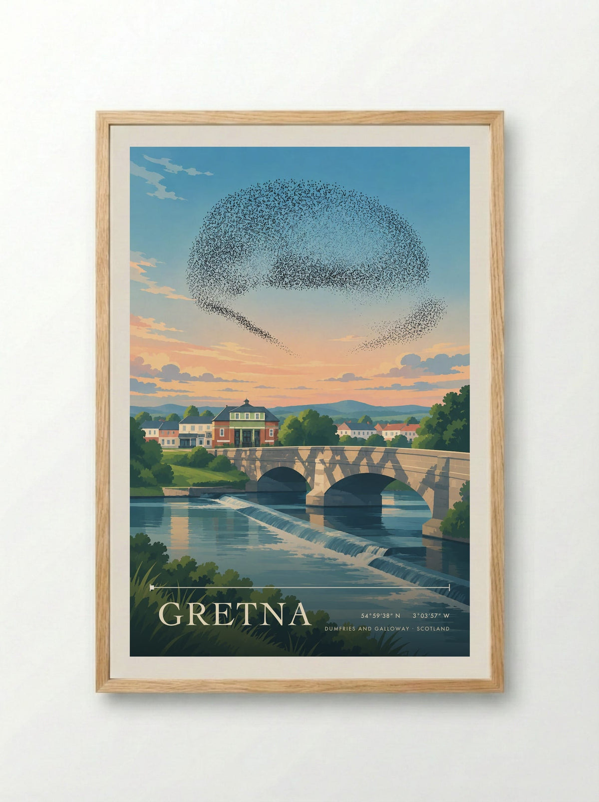 Gretna, Dumfries and Galloway | Travel Poster - Framed Print Wood