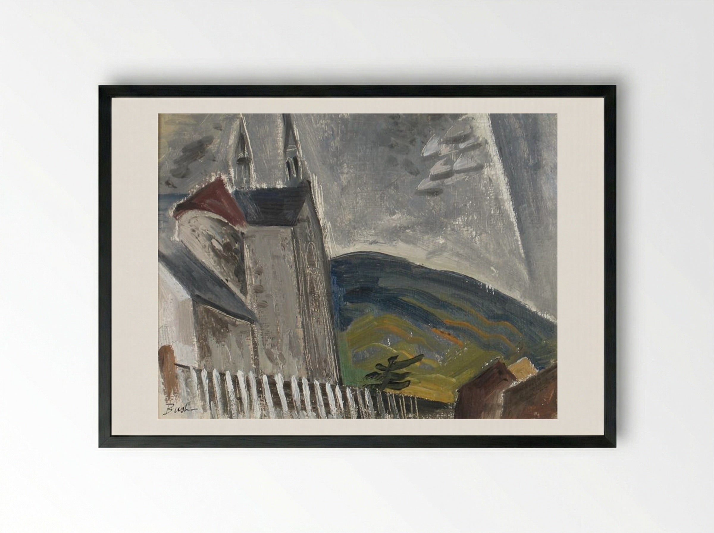 Grey Day – Mattawa - Jack Bush - Framed Print Black
