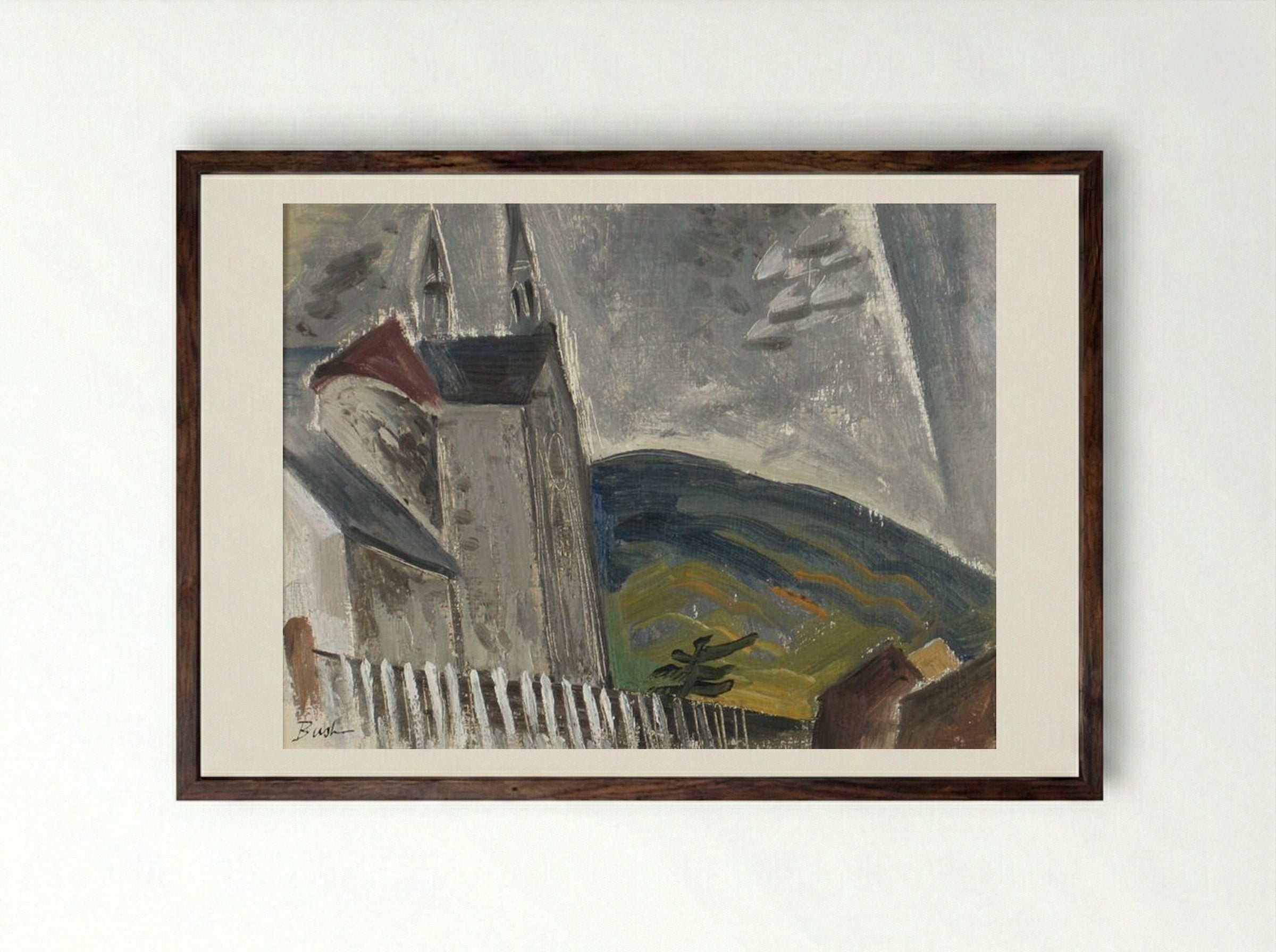 Grey Day – Mattawa - Jack Bush - Framed Print Dark Wood