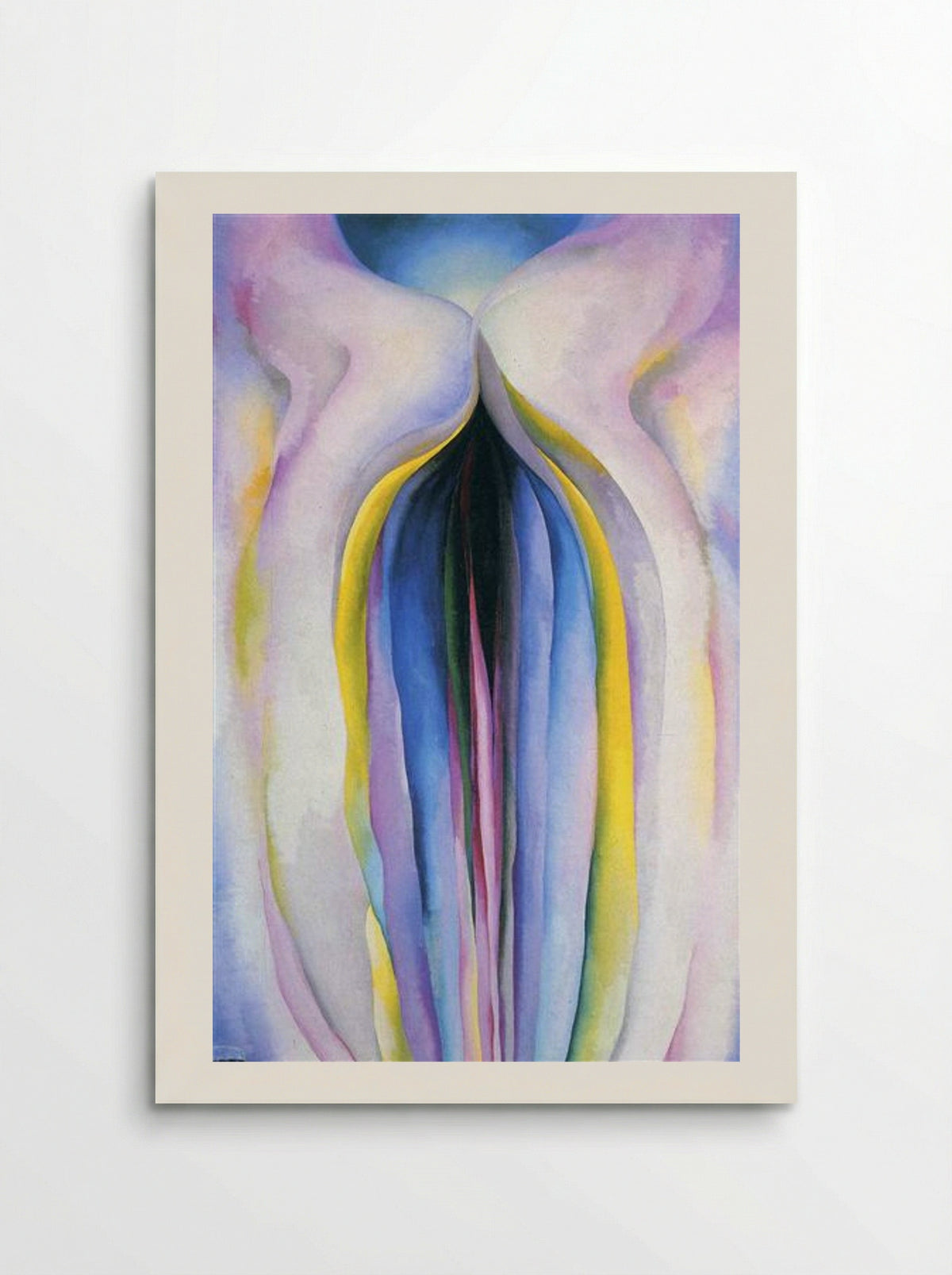 Grey Line with Black, Blue and Yellow - Georgia O'Keeffe - Poster