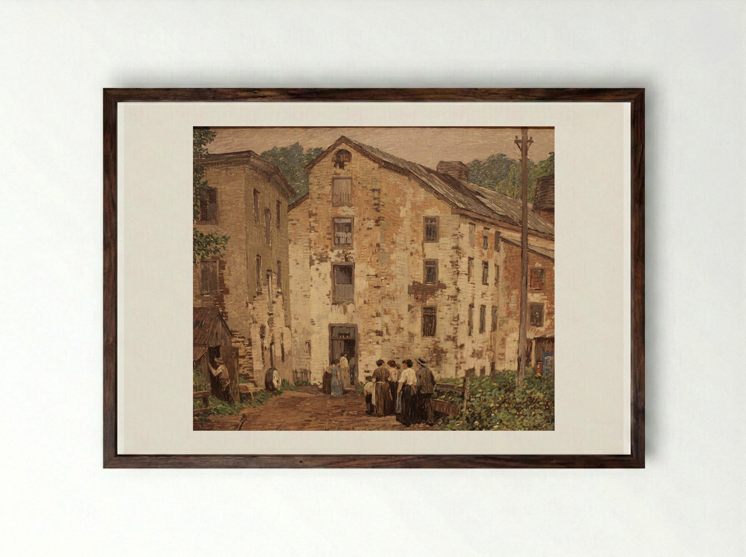 Grey Mills - Robert Spencer - Framed Print Dark Wood