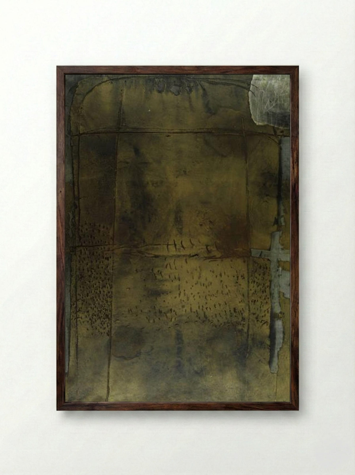Grey Ochre - Antoni Tàpies - Framed Print Dark Wood